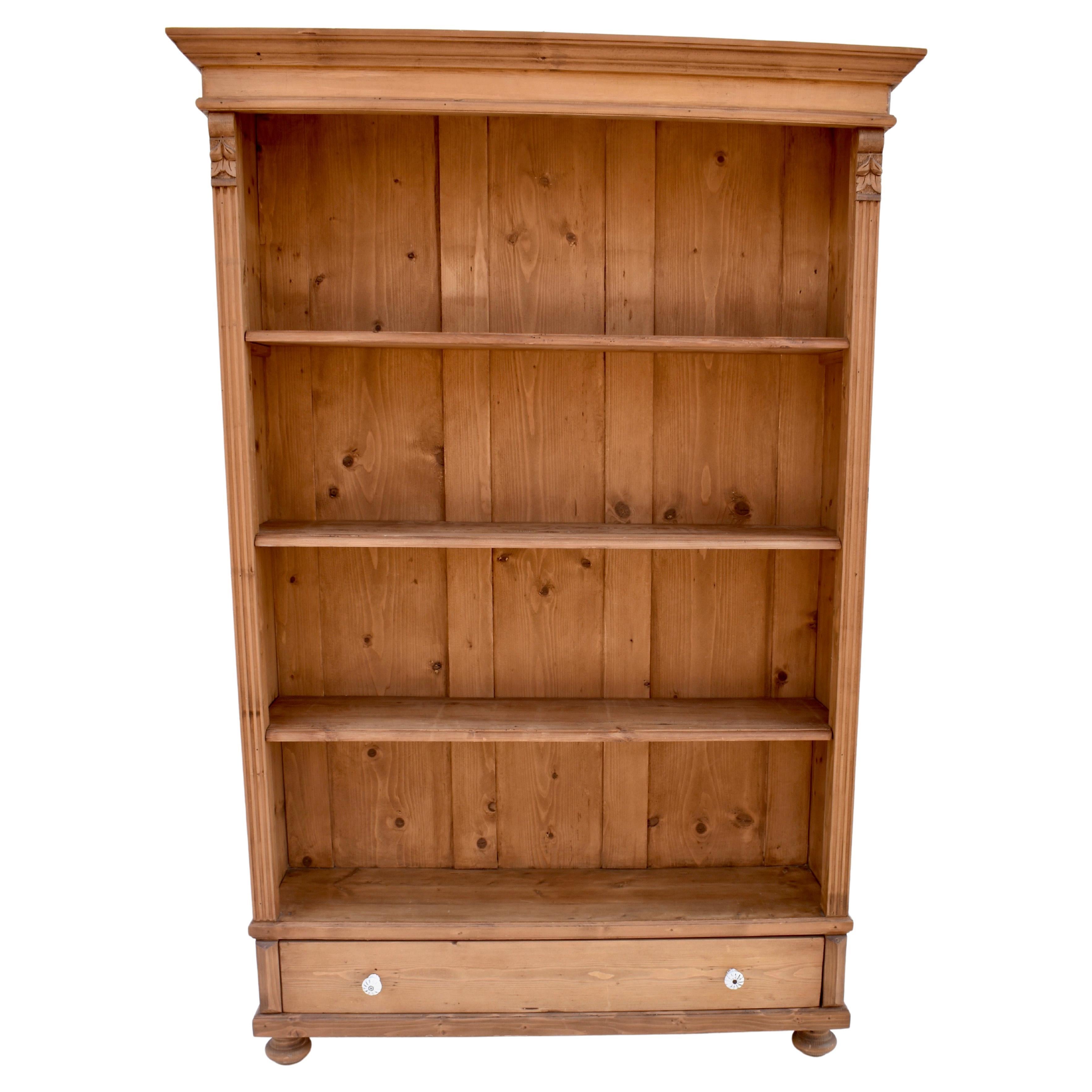 French painted pine bookcase made from painted reclaimed pine at 1stDibs