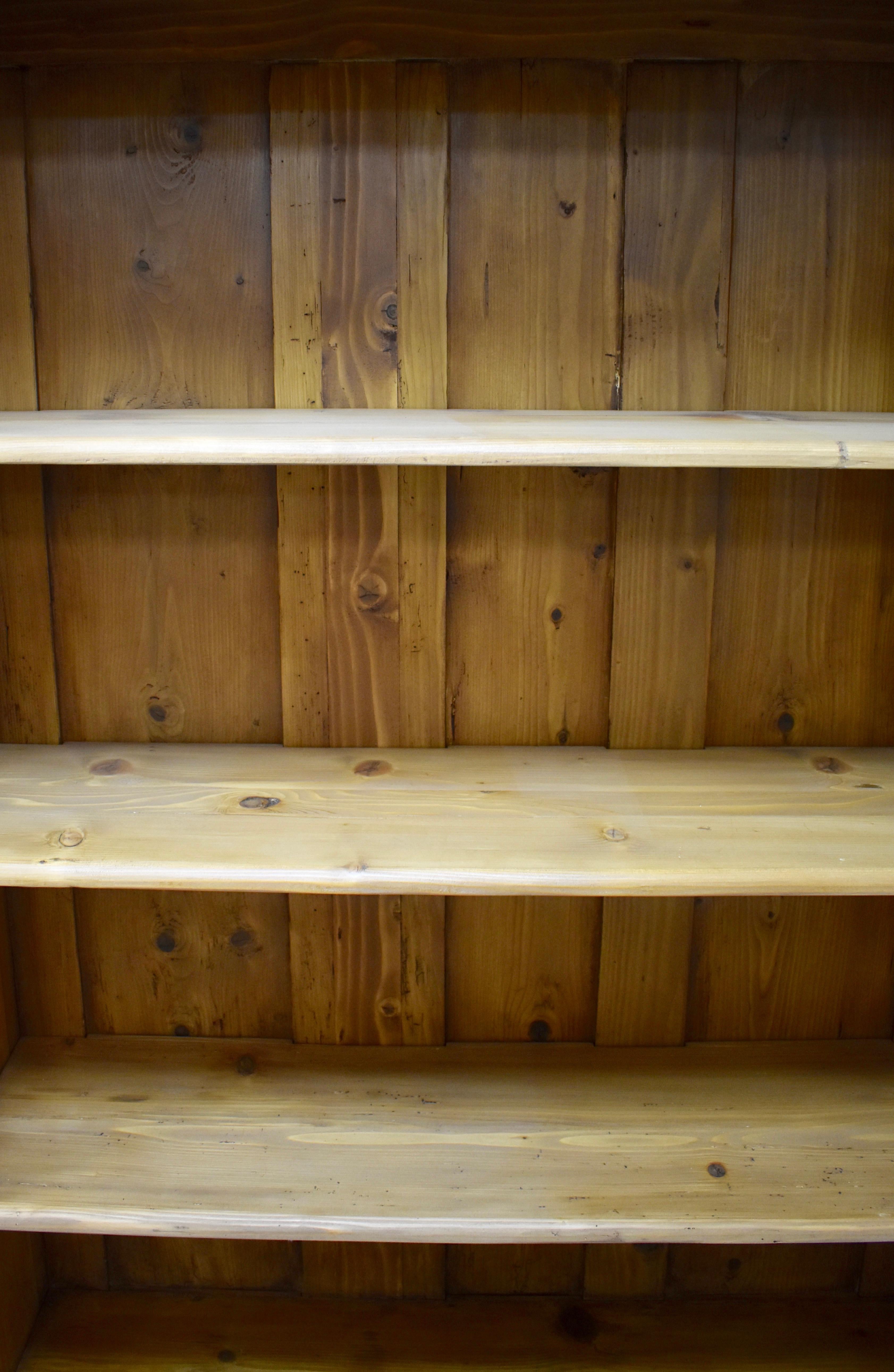 Country Vintage Pine Open Bookcase