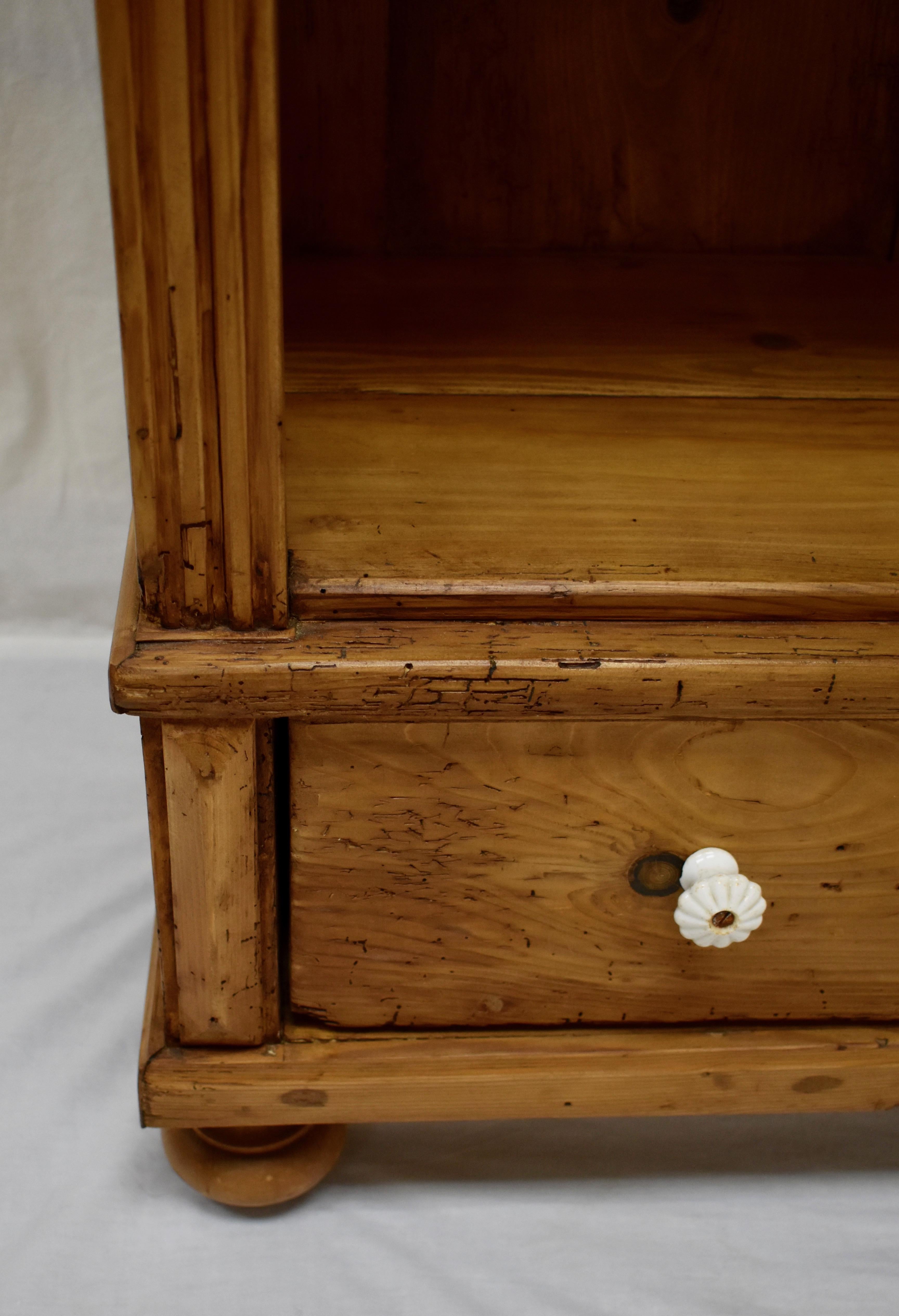 Polished Vintage Pine Open Bookcase