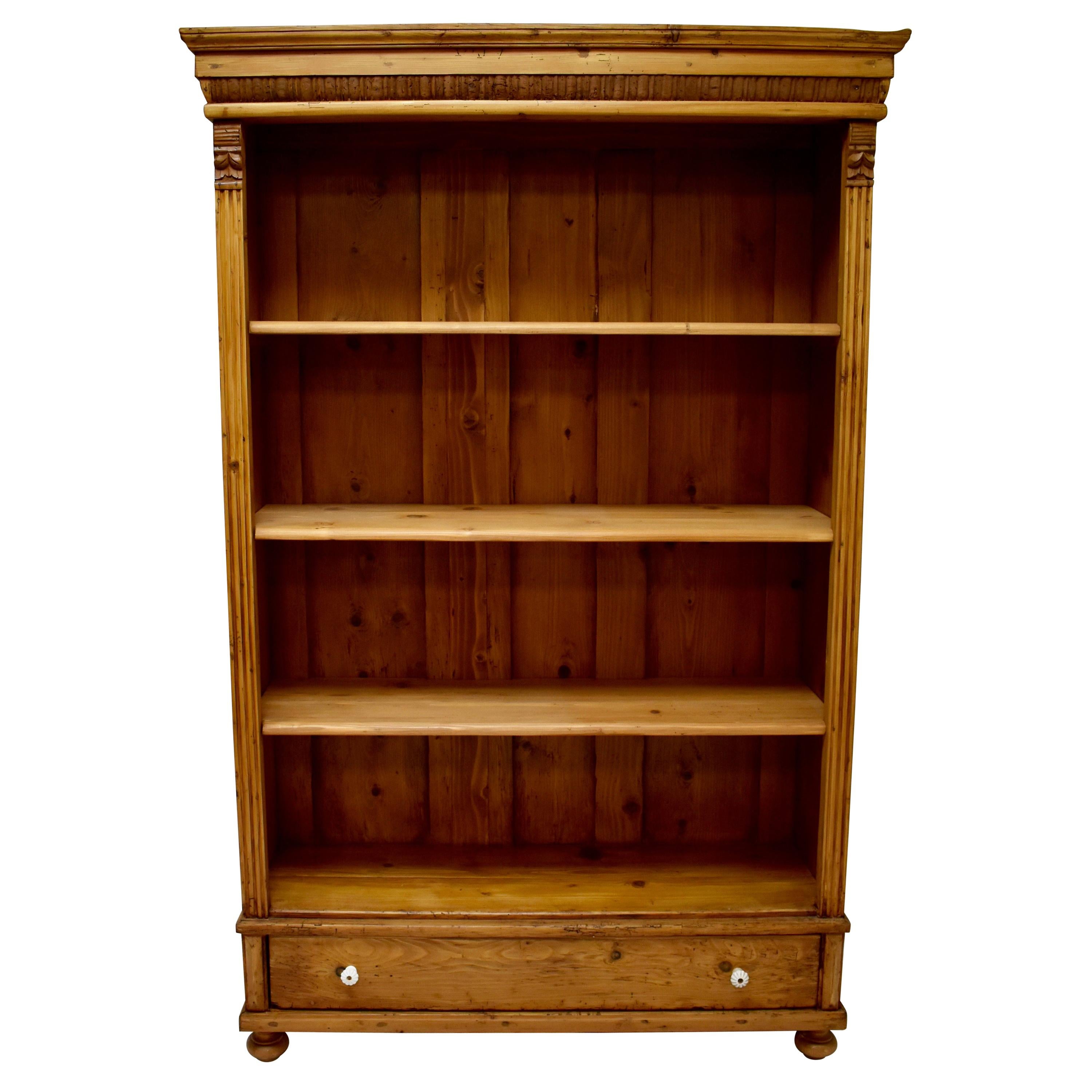 Vintage Pine Open Bookcase