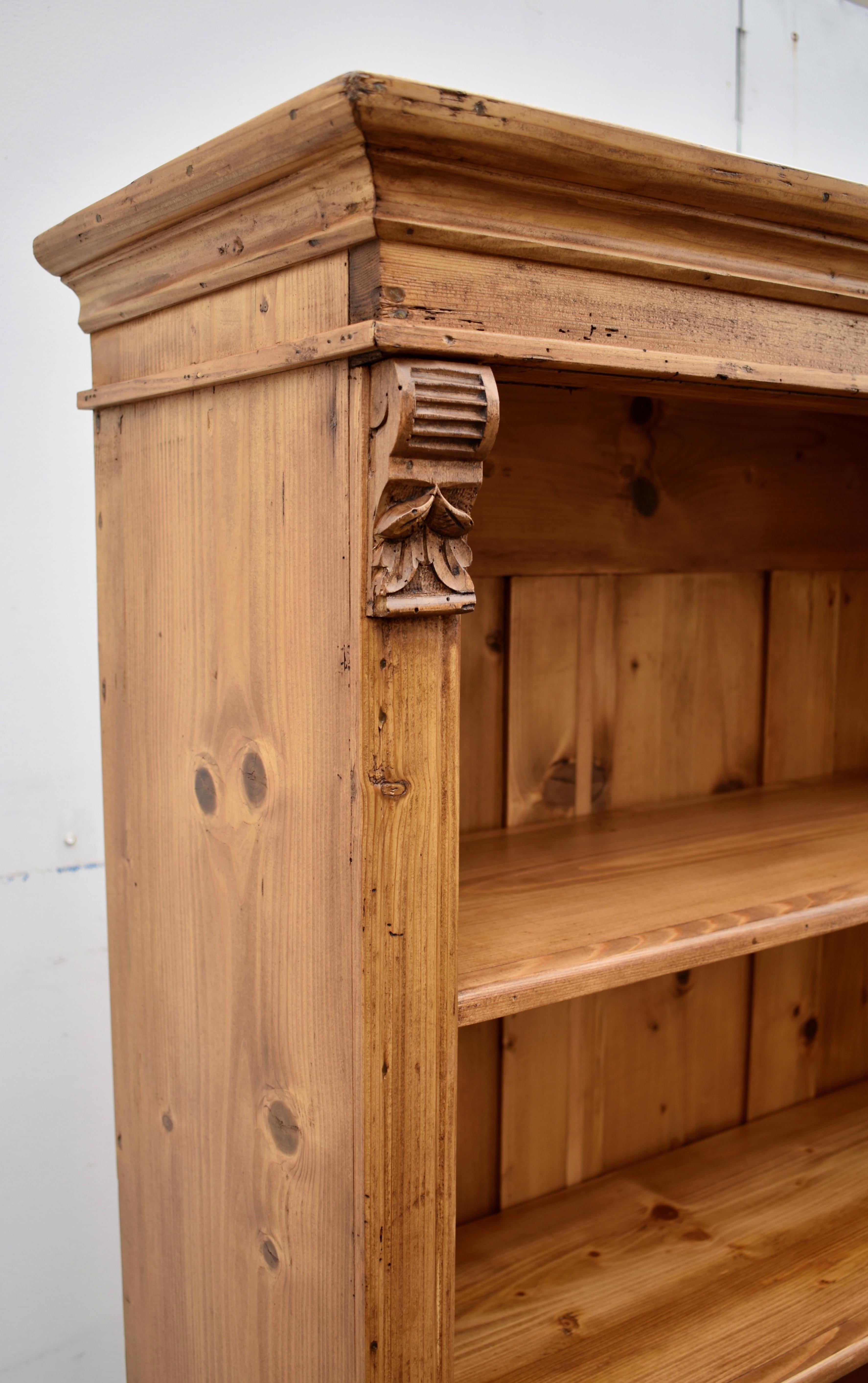 Vintage Pine Open Bookcase from Armoire circa 1930 For Sale 4