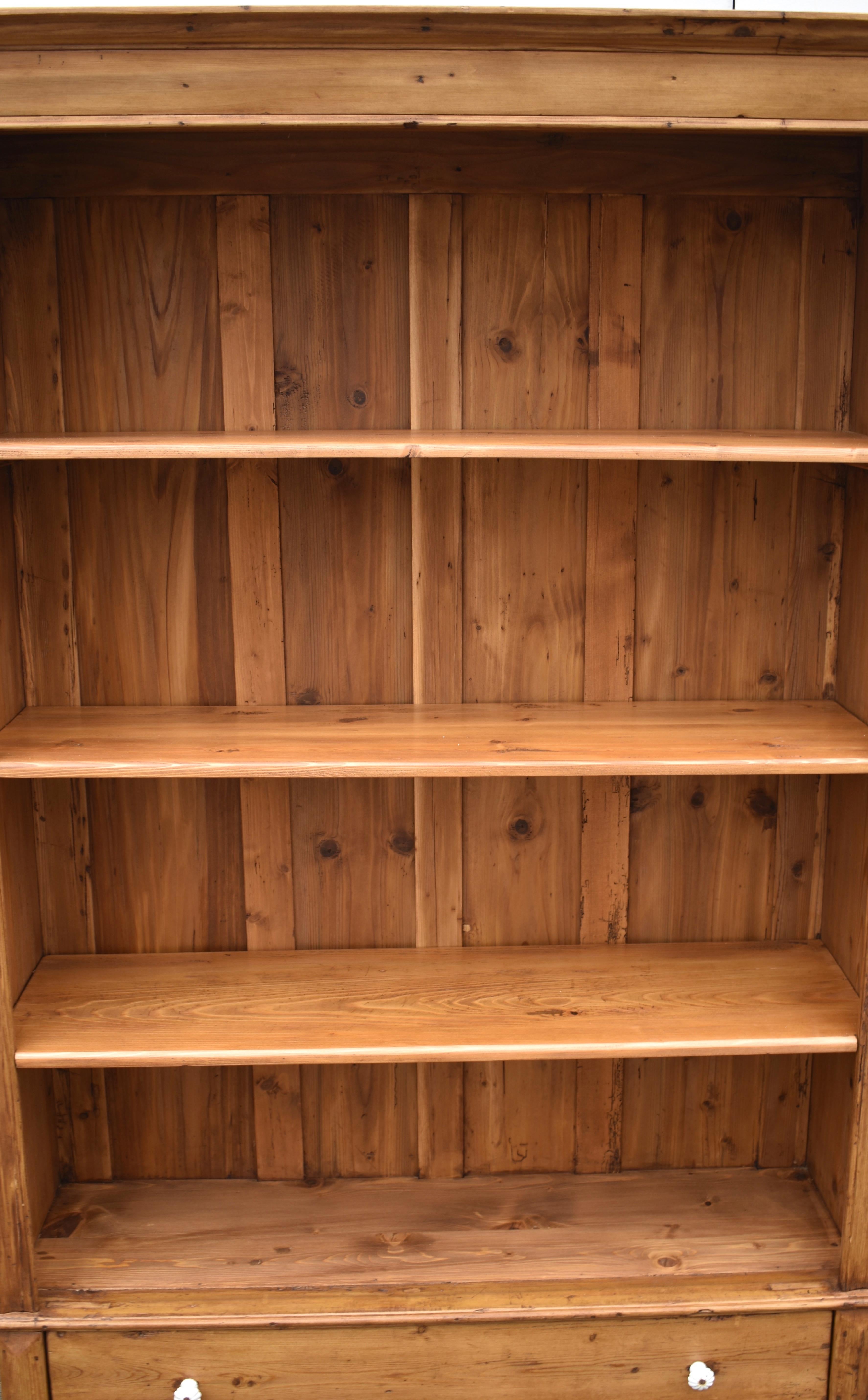 Vintage Pine Open Bookcase from Armoire 4