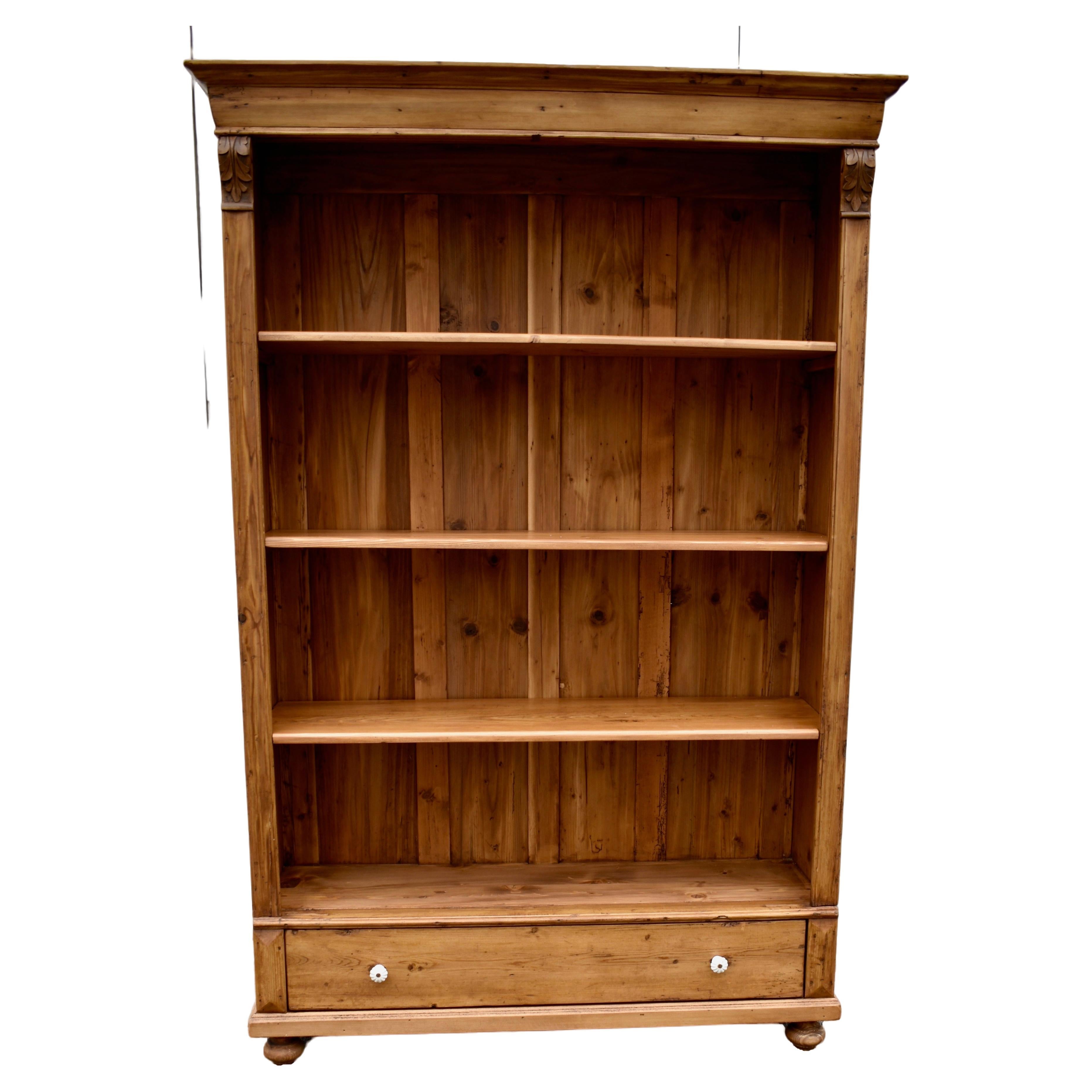 Vintage Pine Open Bookcase from Armoire