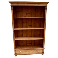 Vintage Pine Open Bookcase with Three Shelves