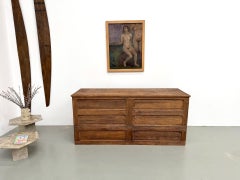 Vintage Pine Shop Counter, 1950s, Restored Top
