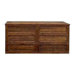 Vintage Pine Shop Counter, 1950s, Restored Top