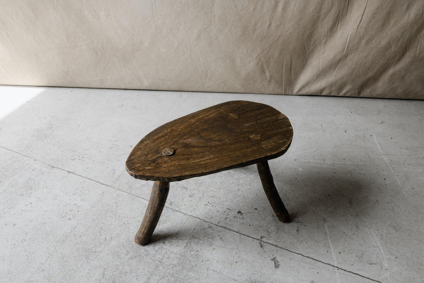 Vintage Pine Side Table From France, Circa 1960. Unusual acorn shaped table with three legs. Solid pine construction with light wear and use.

 We don't have the time to write an exhausting description on each of our pieces. We find it difficult to