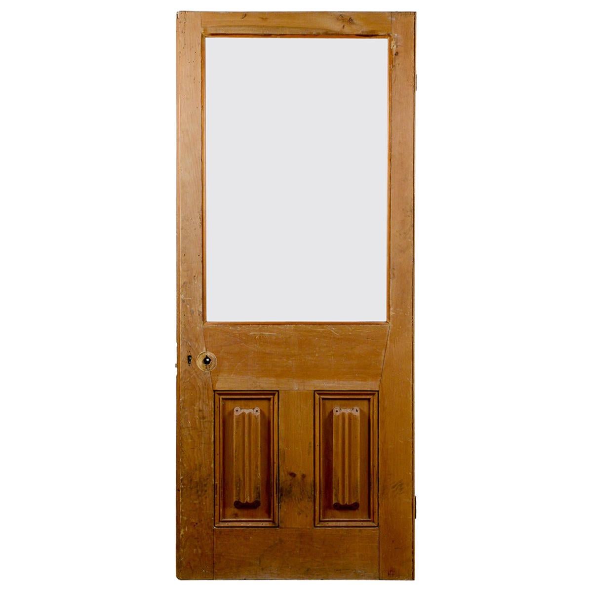 Vintage Pine Single Glazed Panel Door, 20th Century For Sale