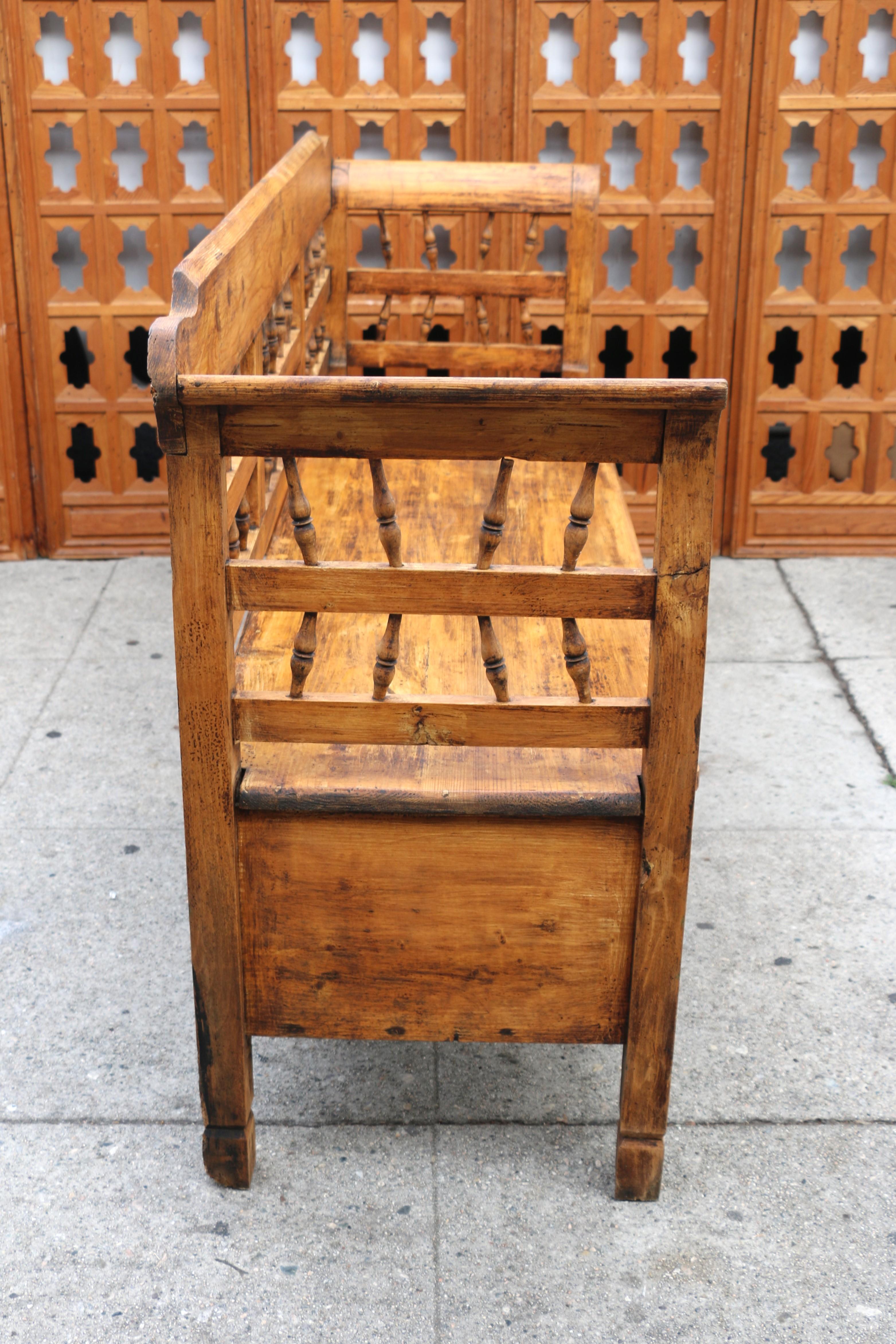 Fine XIX secolo Panca o sedia in pino d'epoca, 1800 in vendita
