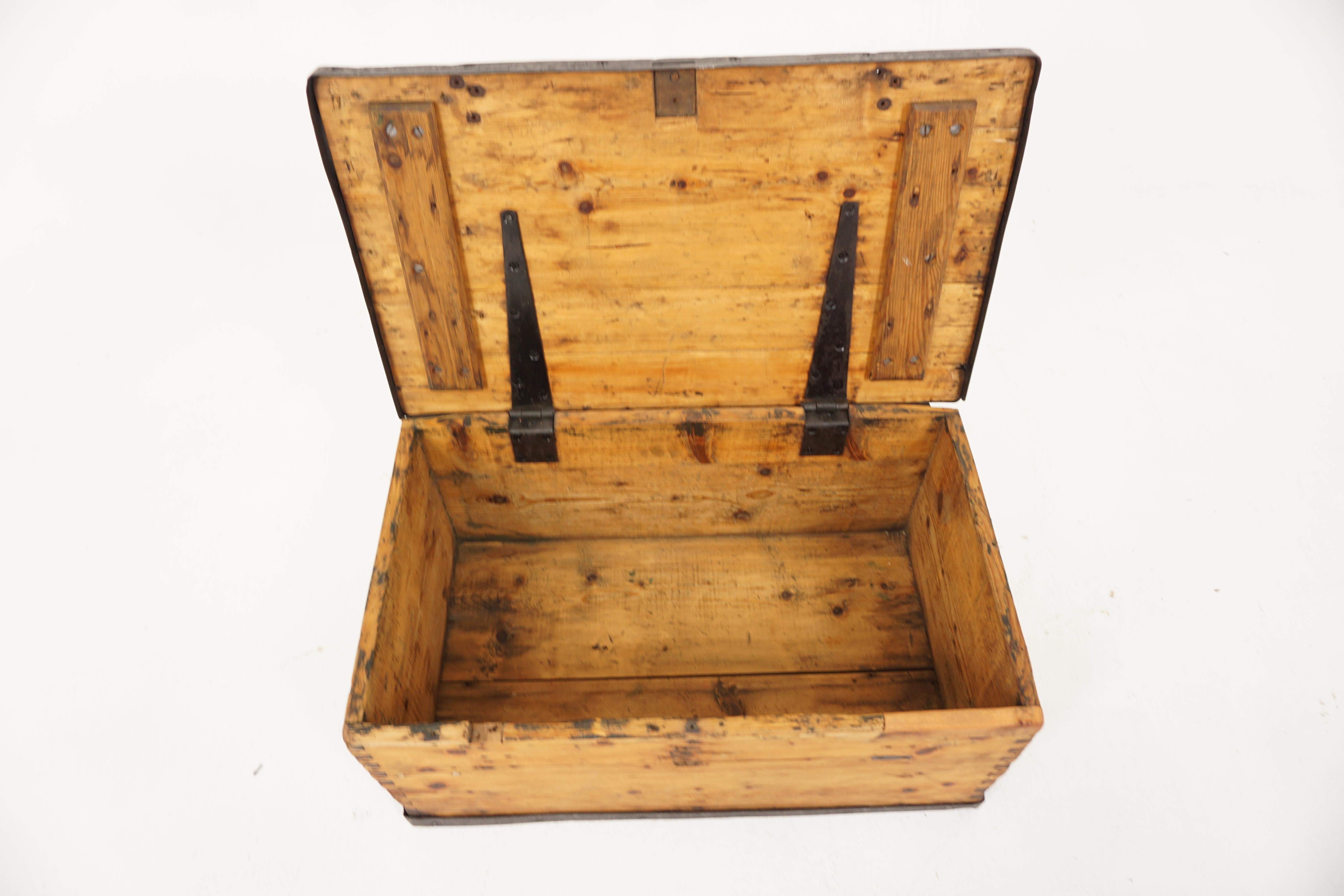 Mid-20th Century Vintage Pine Toy Box, Coffee Table, Dovetailed, Scotland 1930, H360 For Sale