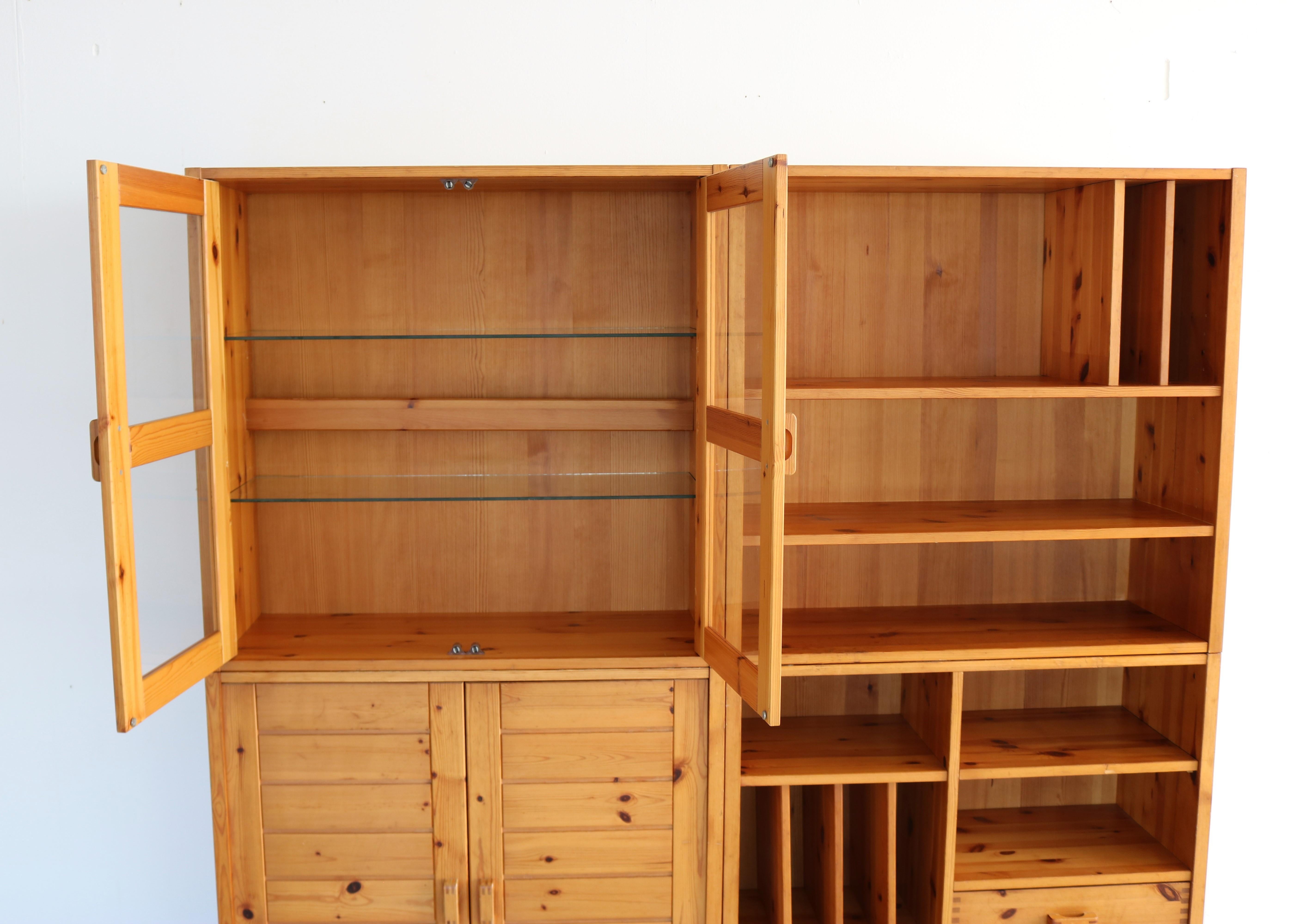 Late 20th Century vintage pine wall unit  wall cabinet  modules