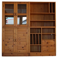 Used pine wall unit  wall cabinet  modules