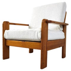 Fauteuil vintage en bois de pin, années 1960