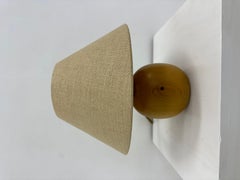 Vintage pine wood ball table lamp , 1970’s