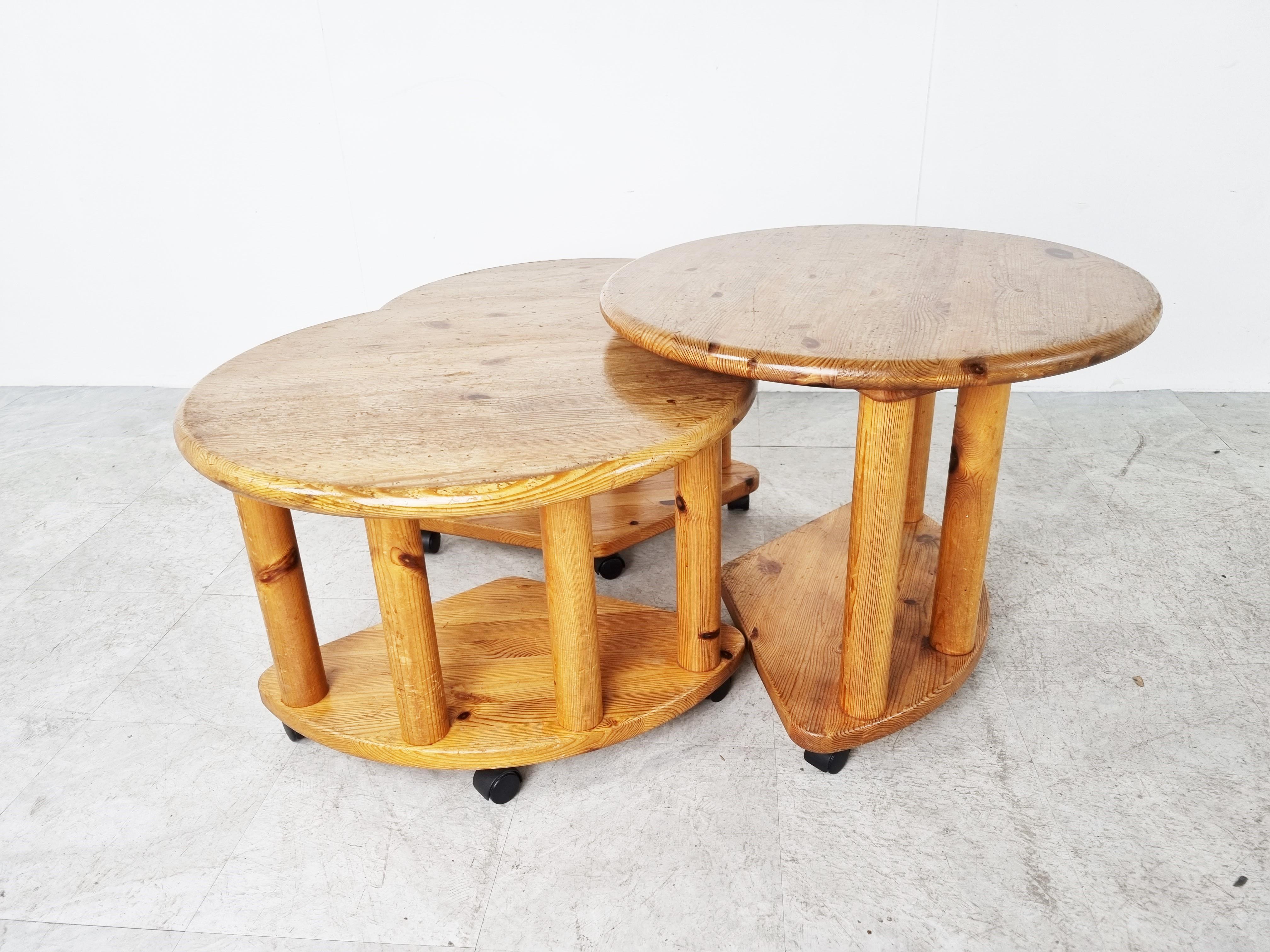 Danish Vintage Pine Wood Coffee Tables, 1970s