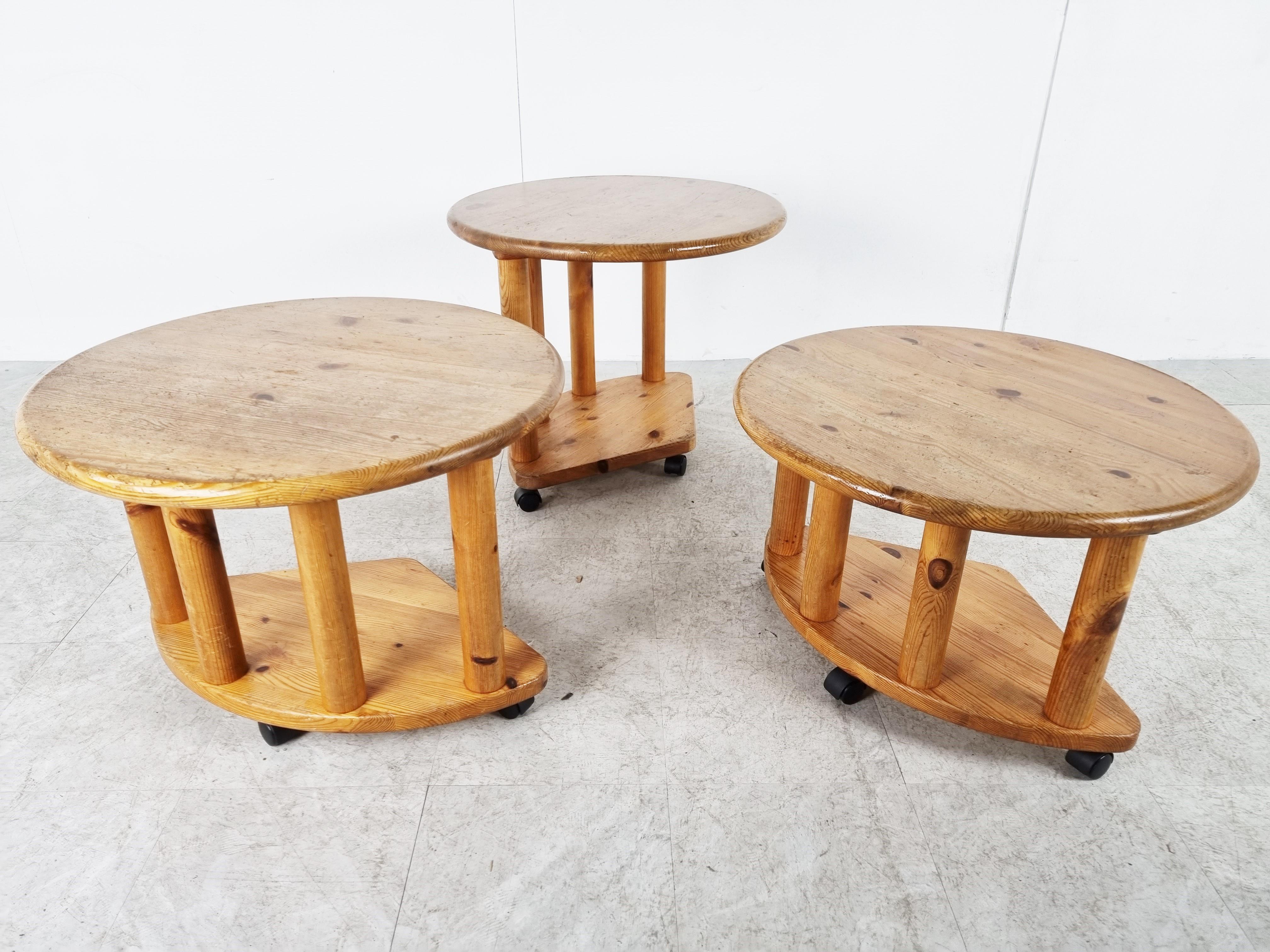 Vintage Pine Wood Coffee Tables, 1970s In Good Condition In HEVERLEE, BE