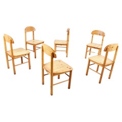Vintage pine wood dining chairs - 1980s (22 available)
