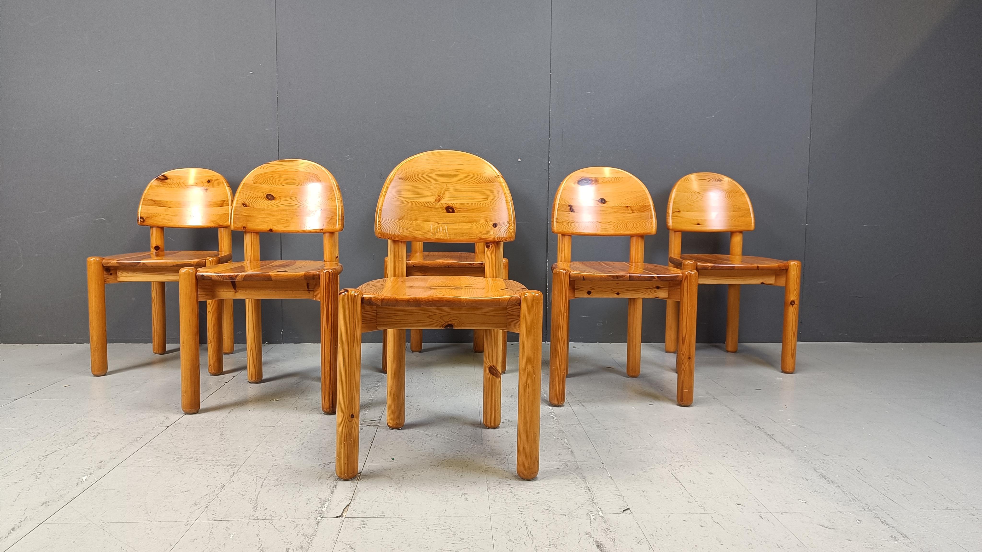 Danish Vintage pine wood dining chairs - 1980s