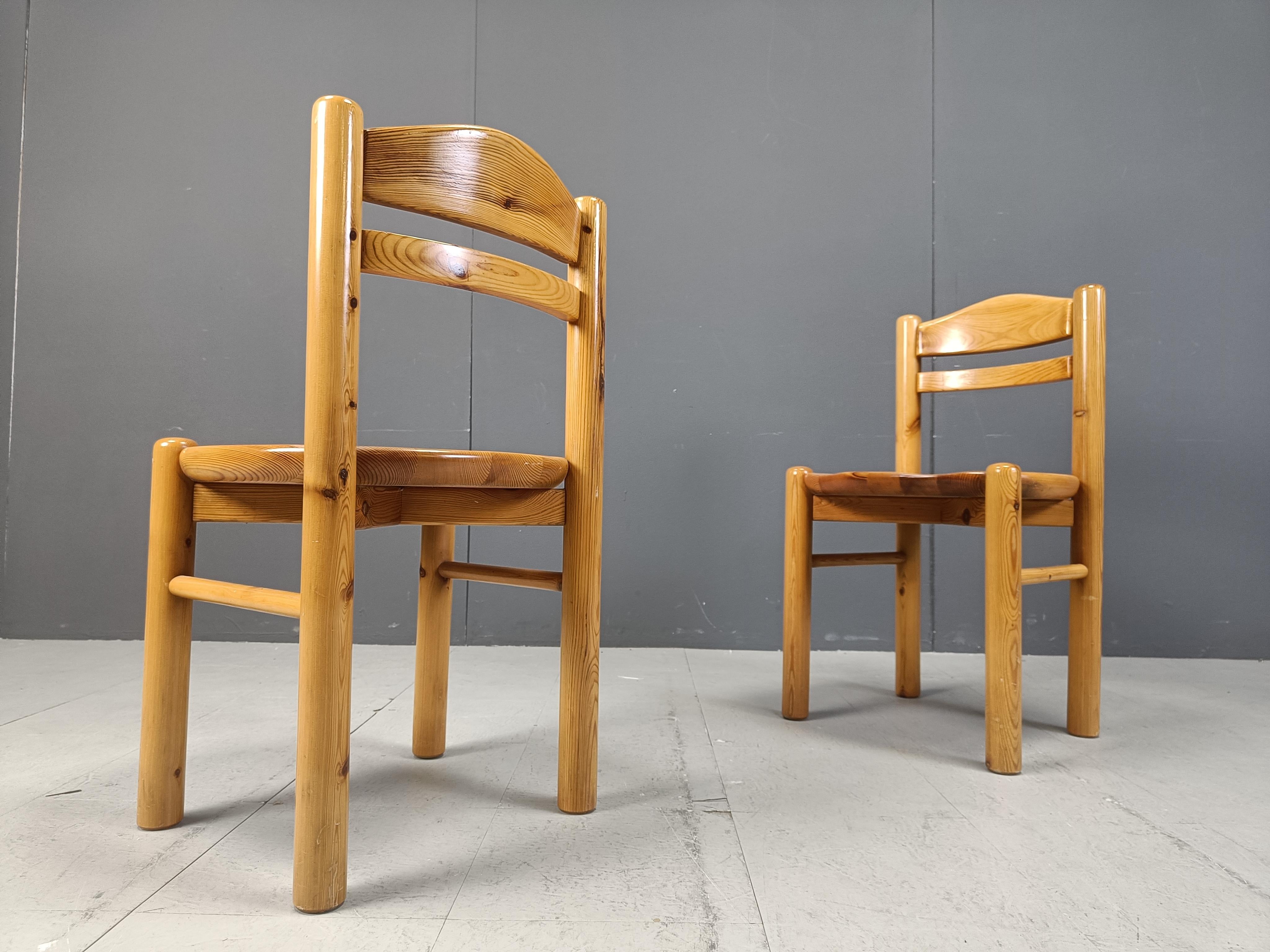 Vintage pine wood dining chairs by Rainer Daumiller - 1980s For Sale 3