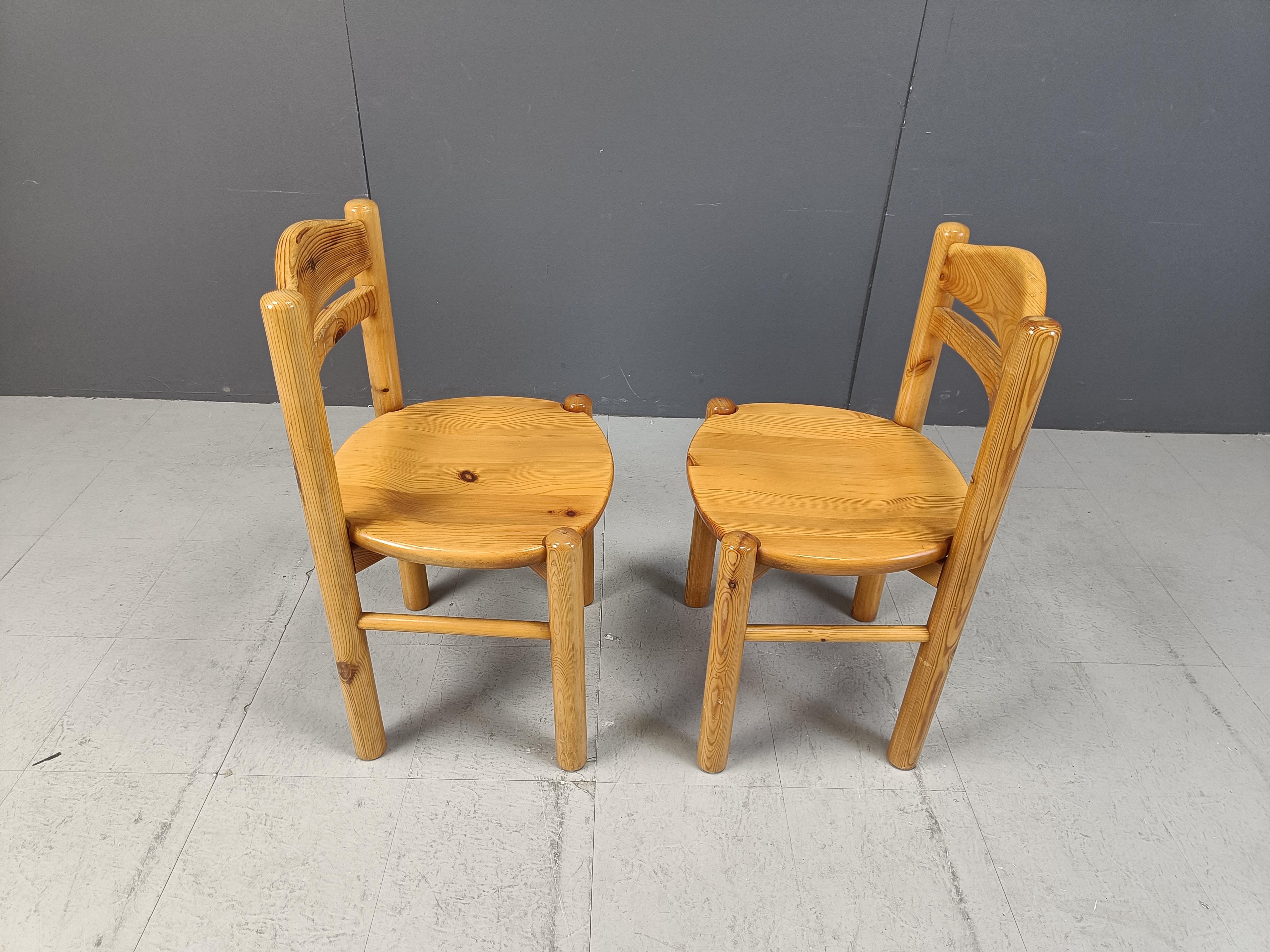 Vintage pine wood dining chairs by Rainer Daumiller - 1980s For Sale 4