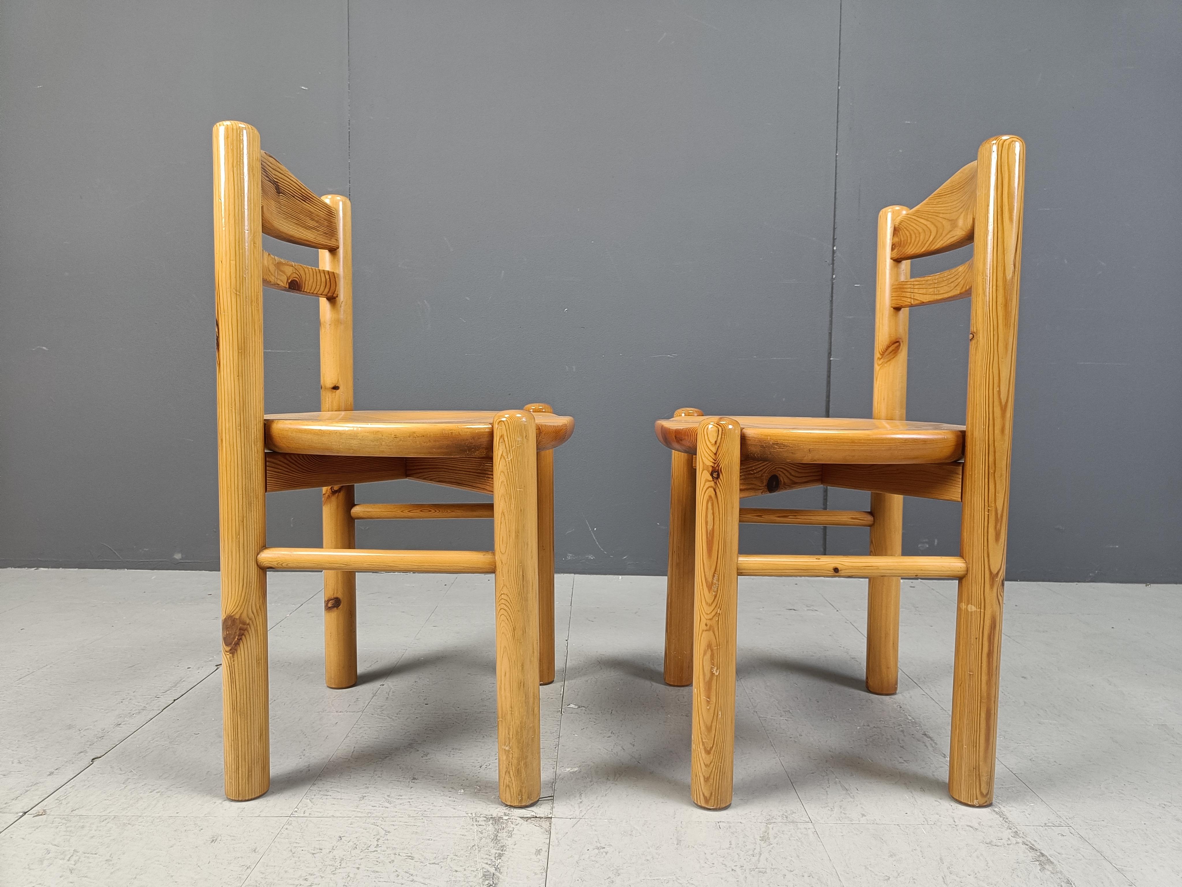 Vintage pine wood dining chairs by Rainer Daumiller - 1980s For Sale 5