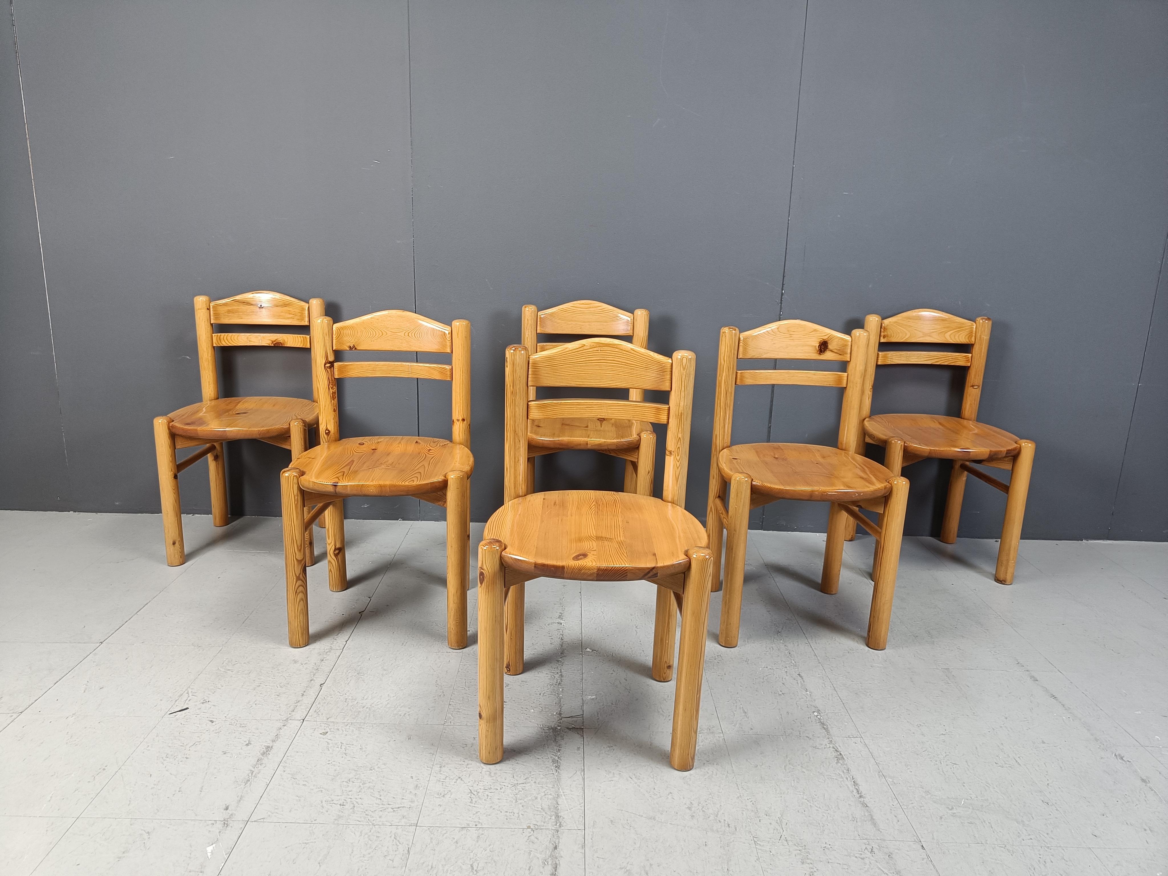 Scandinavian Modern Vintage pine wood dining chairs by Rainer Daumiller - 1980s For Sale