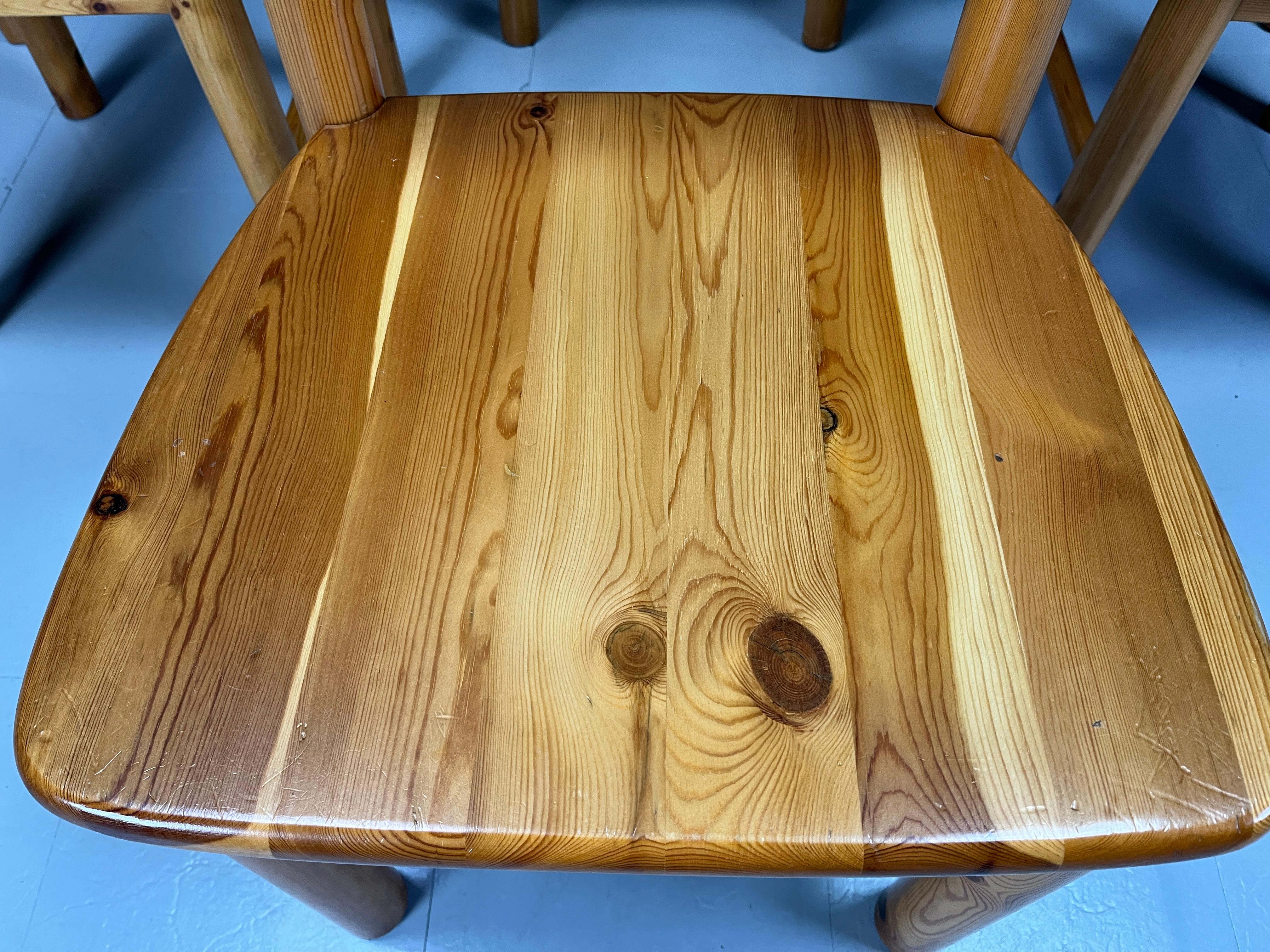 Danish Vintage pine wood dining chairs - 1980s - set of 6
