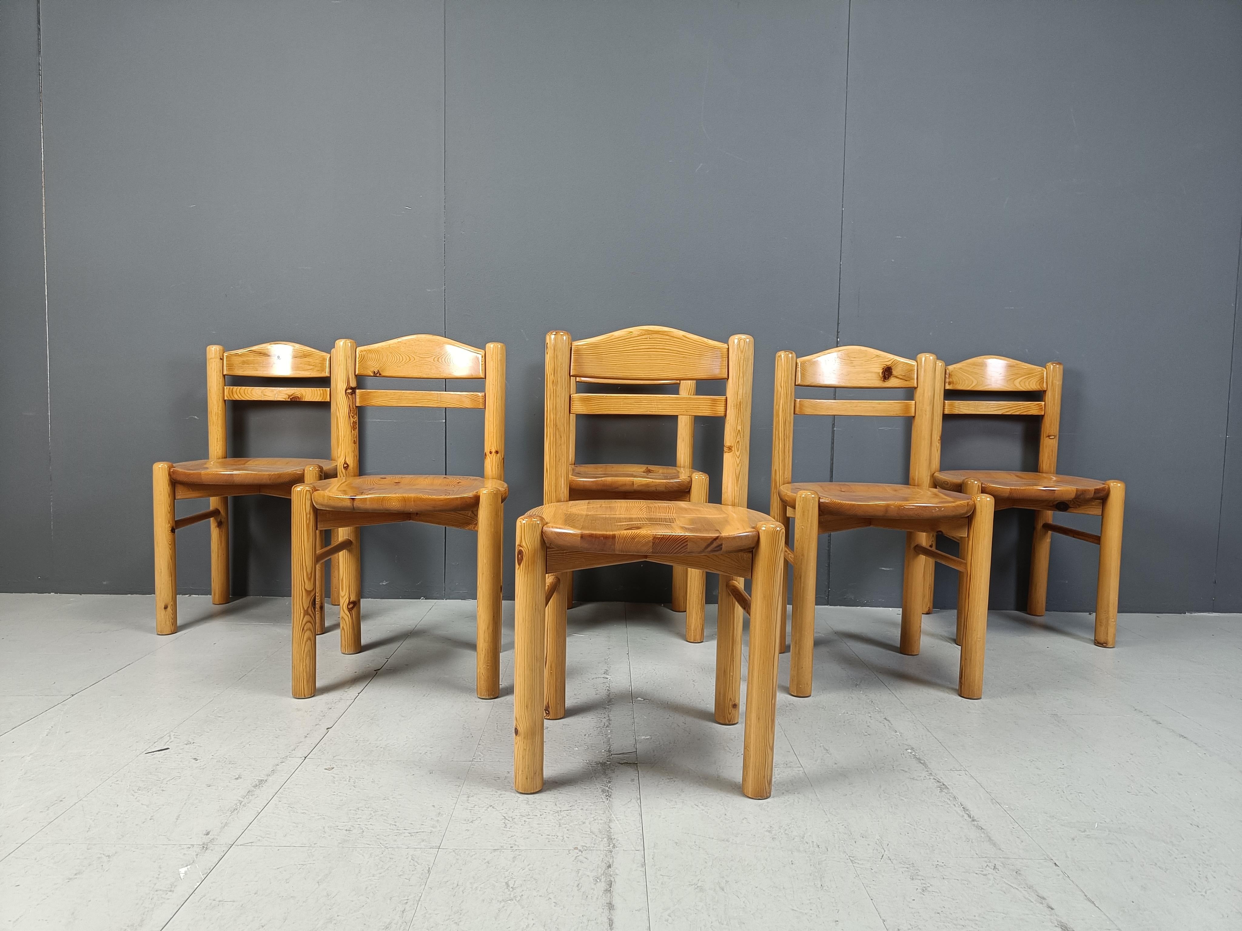 Danish Vintage pine wood dining chairs by Rainer Daumiller - 1980s For Sale