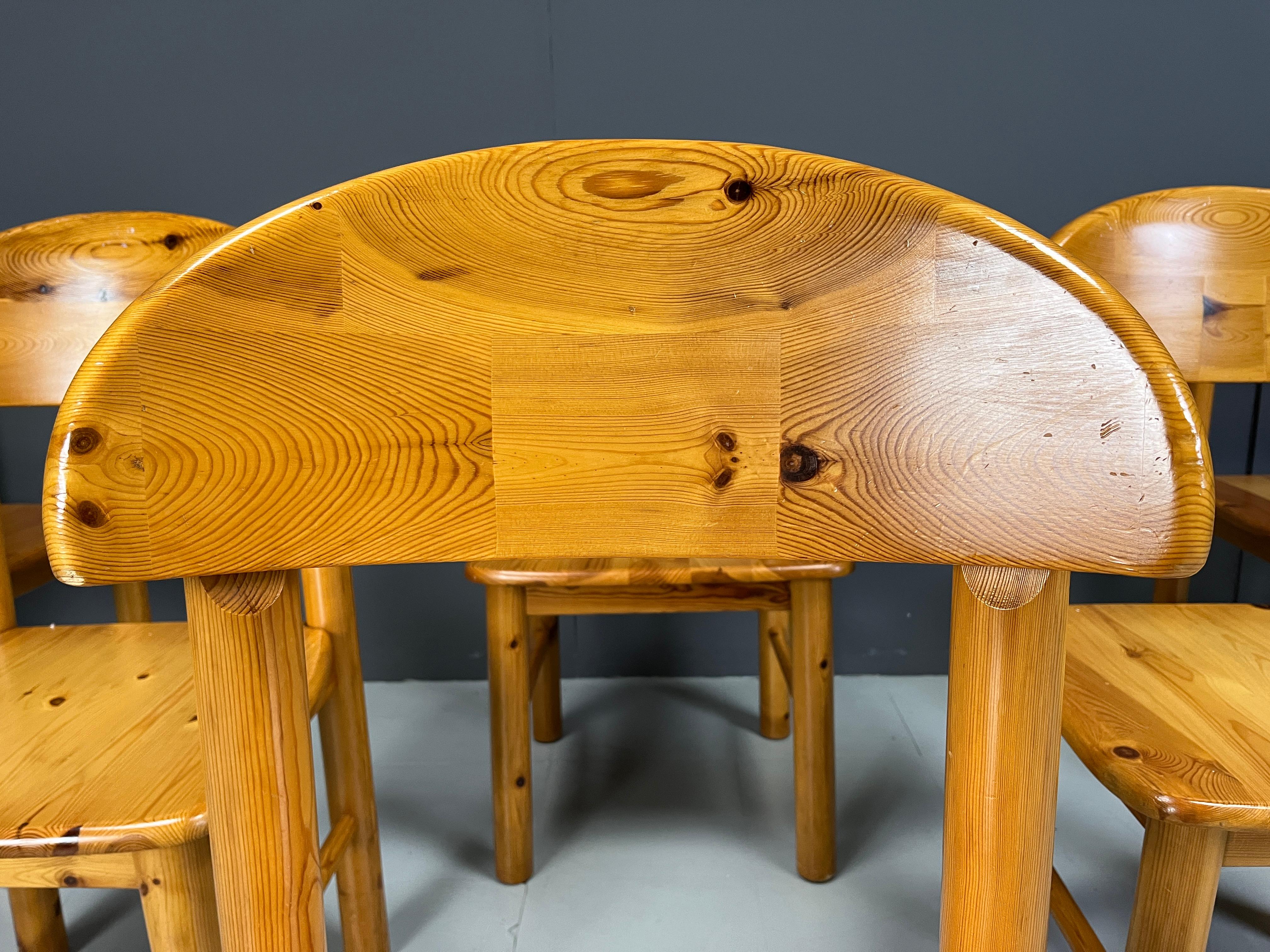 Vintage pine wood dining chairs - 1980s - set of 6 In Excellent Condition In Leuven, Vlaams Gewest