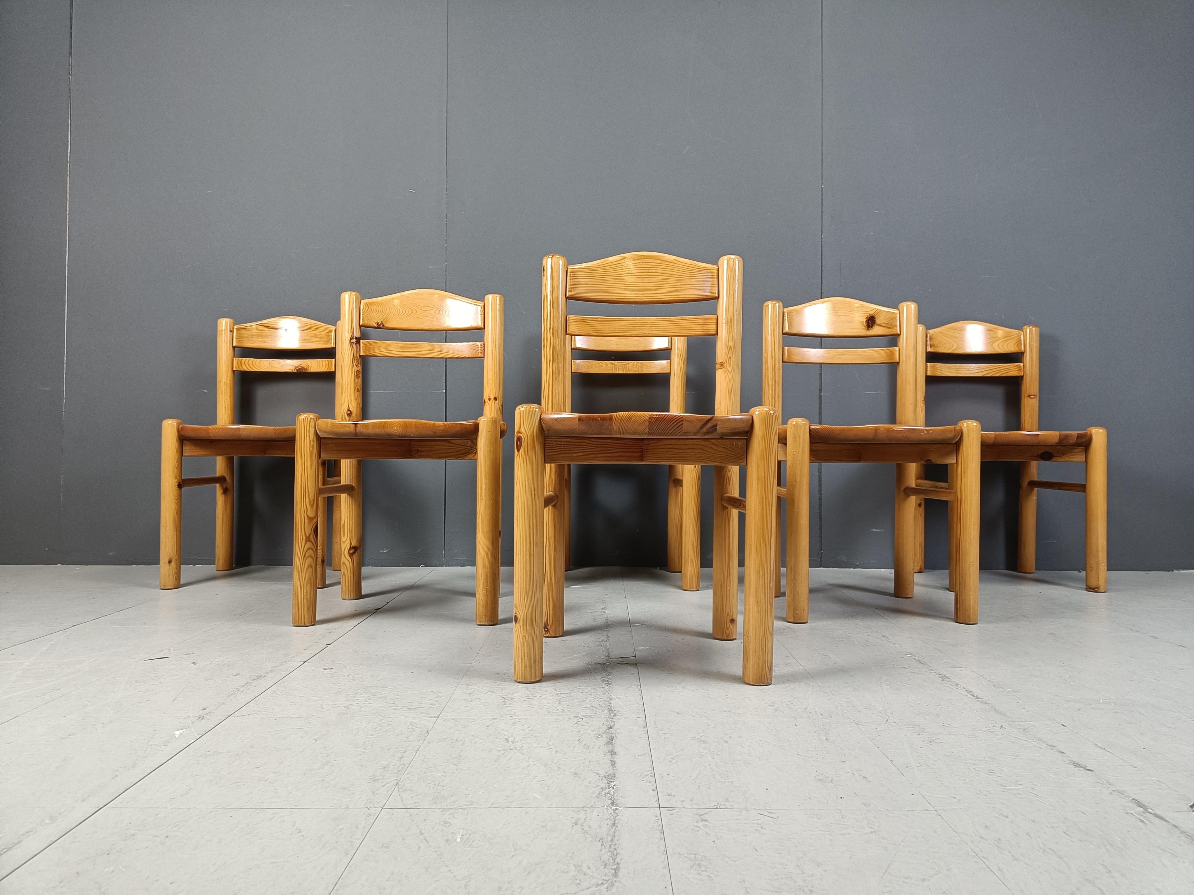 Vintage pine wood dining chairs by Rainer Daumiller - 1980s In Good Condition For Sale In Leuven, Vlaams Gewest