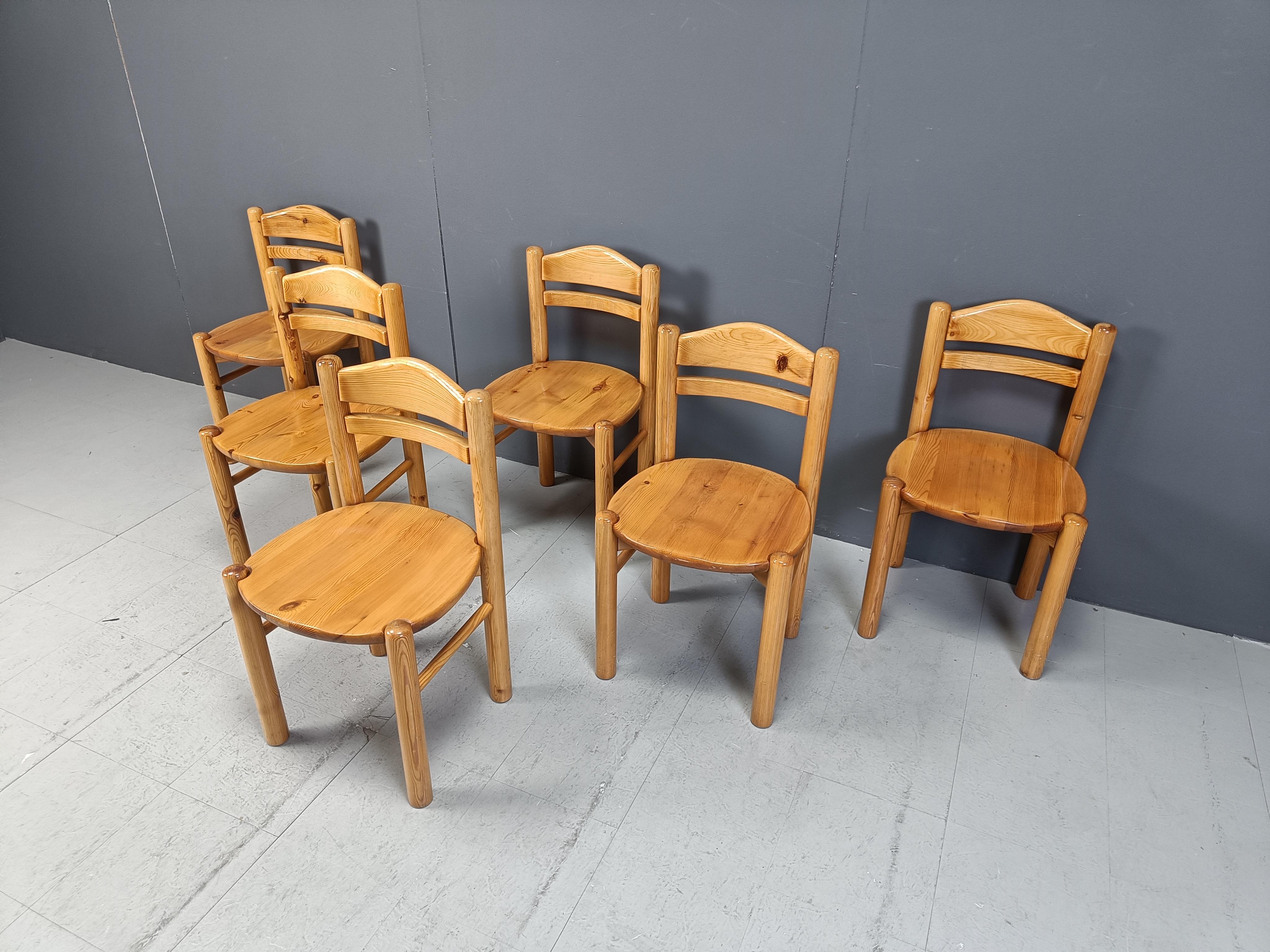 Late 20th Century Vintage pine wood dining chairs by Rainer Daumiller - 1980s For Sale