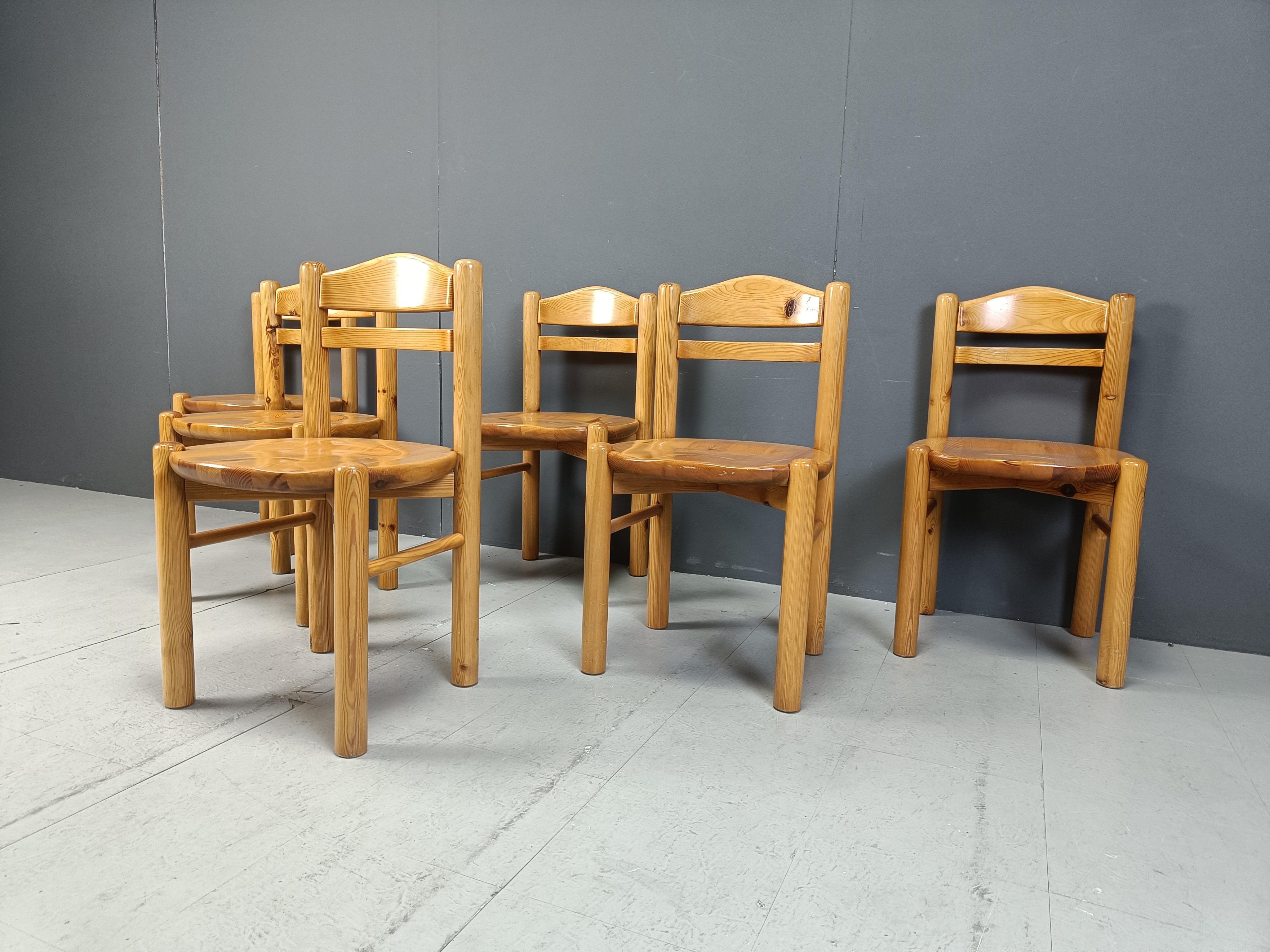 Vintage pine wood dining chairs by Rainer Daumiller - 1980s For Sale 1