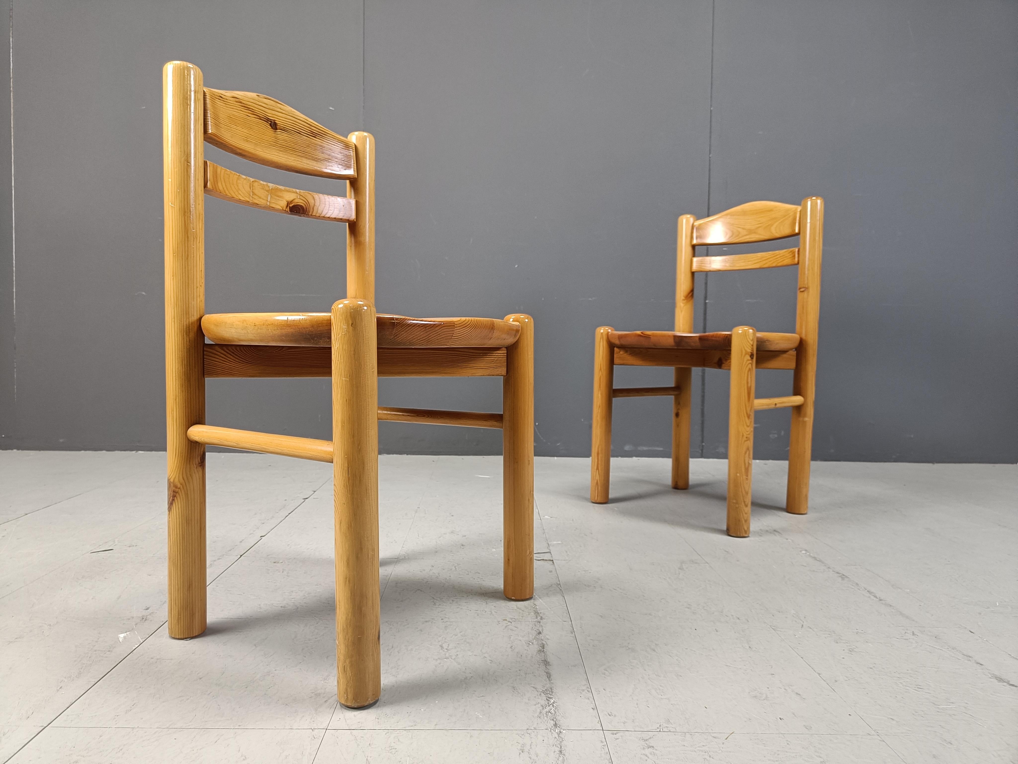 Vintage pine wood dining chairs by Rainer Daumiller - 1980s For Sale 2