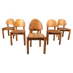 Vintage pine wood dining chairs - 1980s - set of 6 Vintage pine wood dining chairs - 1980s - set of 6