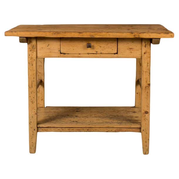Vintage Pine Wood Table, Rustic Style, Prep or Dining Table, Kitchen ...