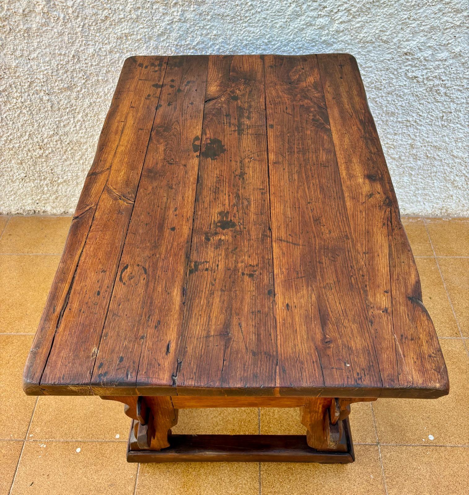 Spanish Vintage Pine Work Table, 1940s For Sale