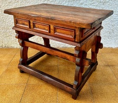 Table de travail en pin vintage, années 1940