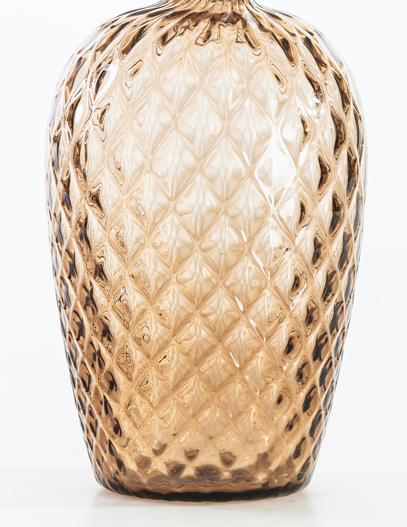 Late 20th Century Vintage Pineapple Glass Vase, Northern Europe, 1970s