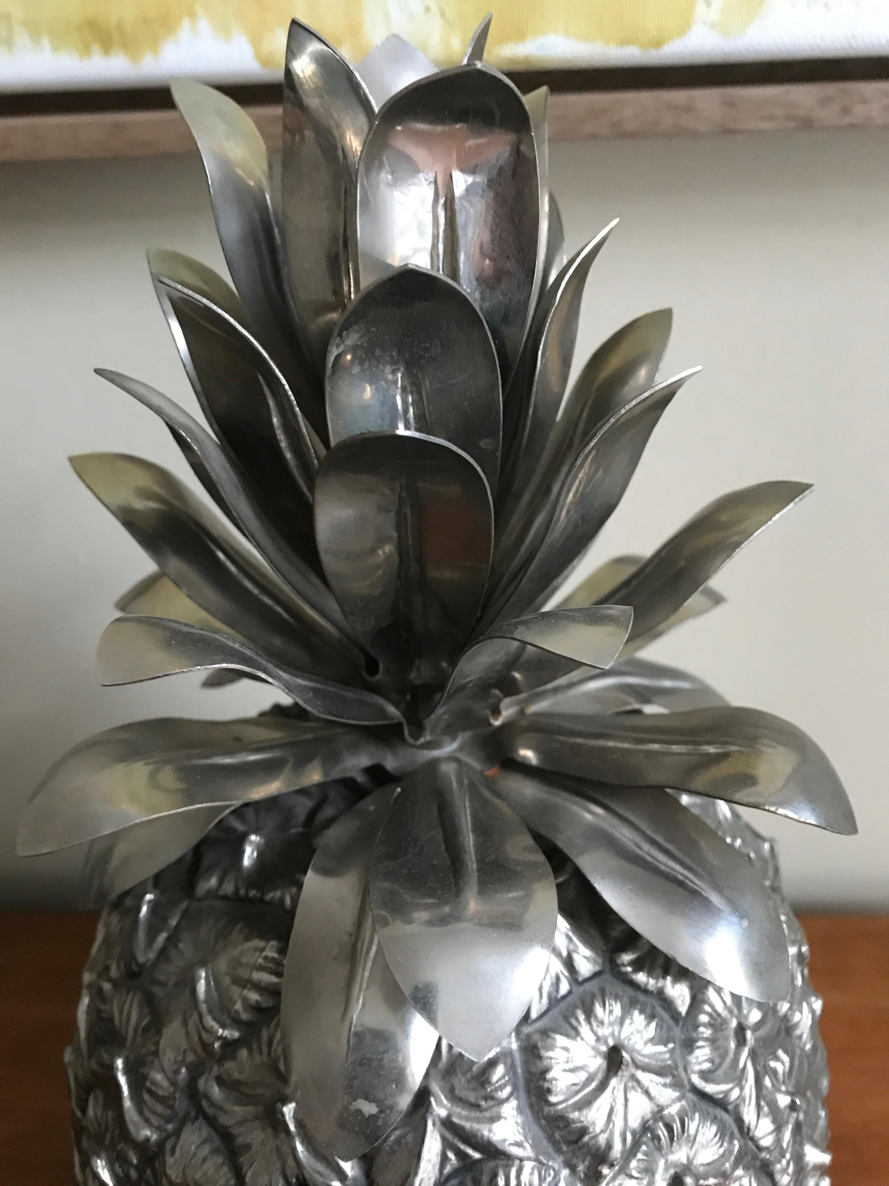 Silvered Vintage Pineapple Ice Bucket by Hans Turnwald for Freddo Therm, 1960s