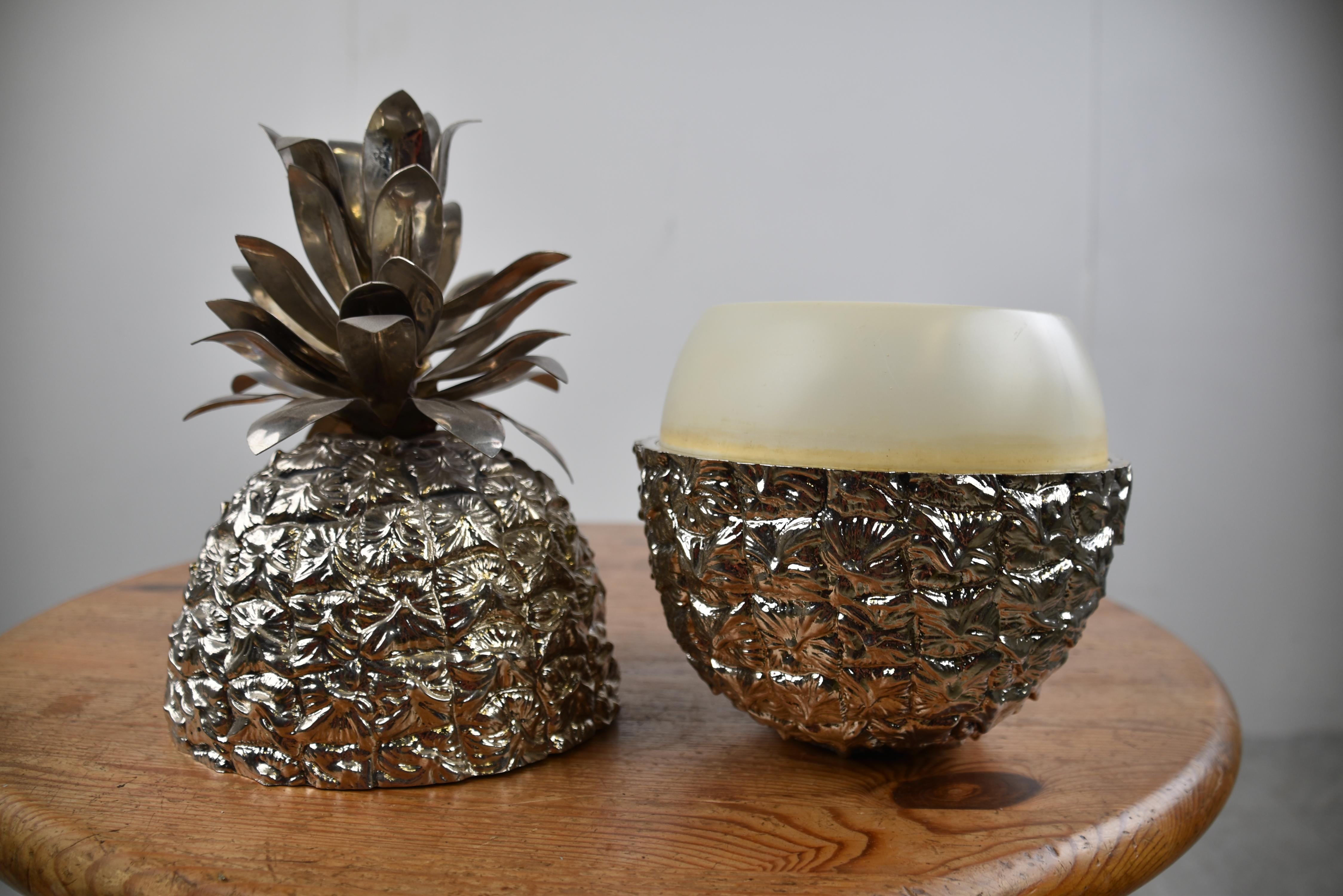 Hollywood Regency Vintage Pineapple Ice Bucket by Hans Turnwald for Freddo Therm, 1970s For Sale