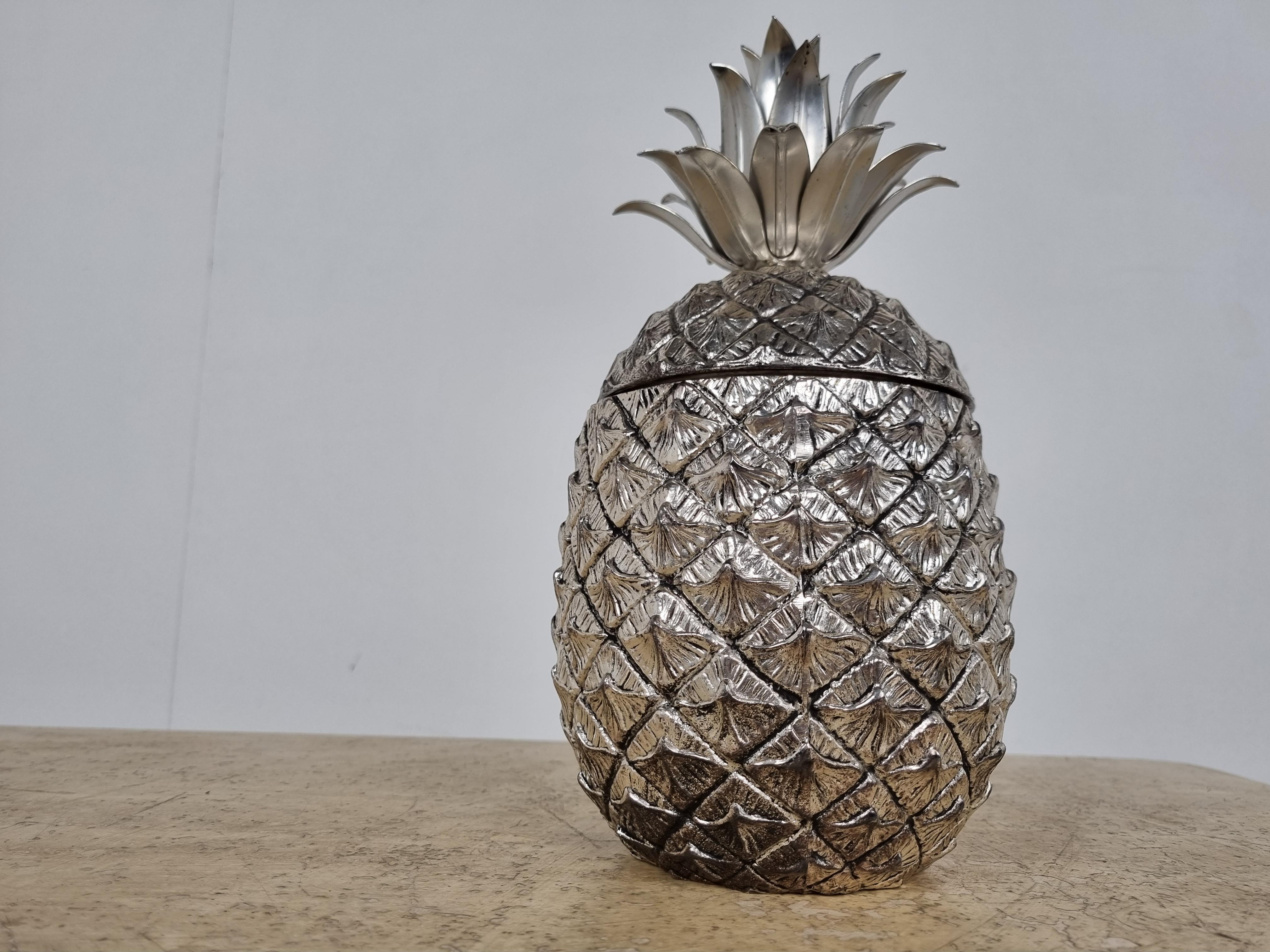 Hollywood Regency Vintage Pineapple Ice Bucket by Mauro Manetti 1960s