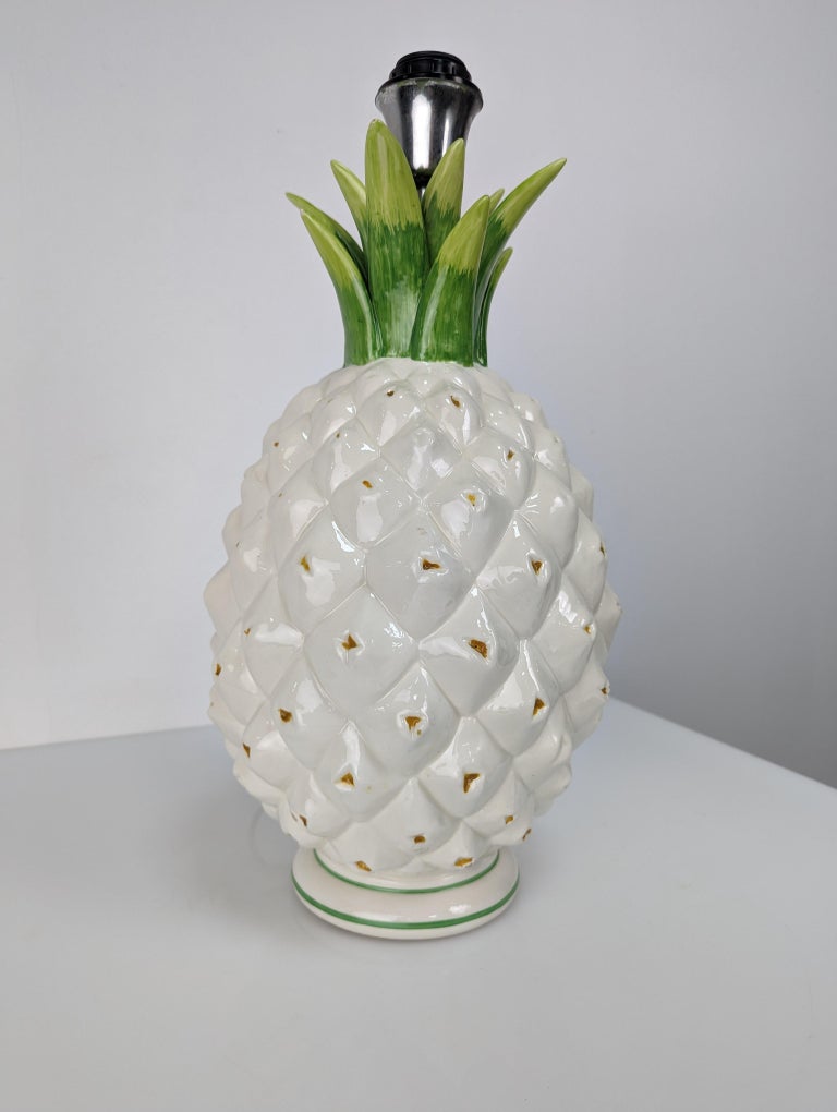 Vintage Pineapple Lamp in Ceramic, 1970s For Sale at 1stDibs