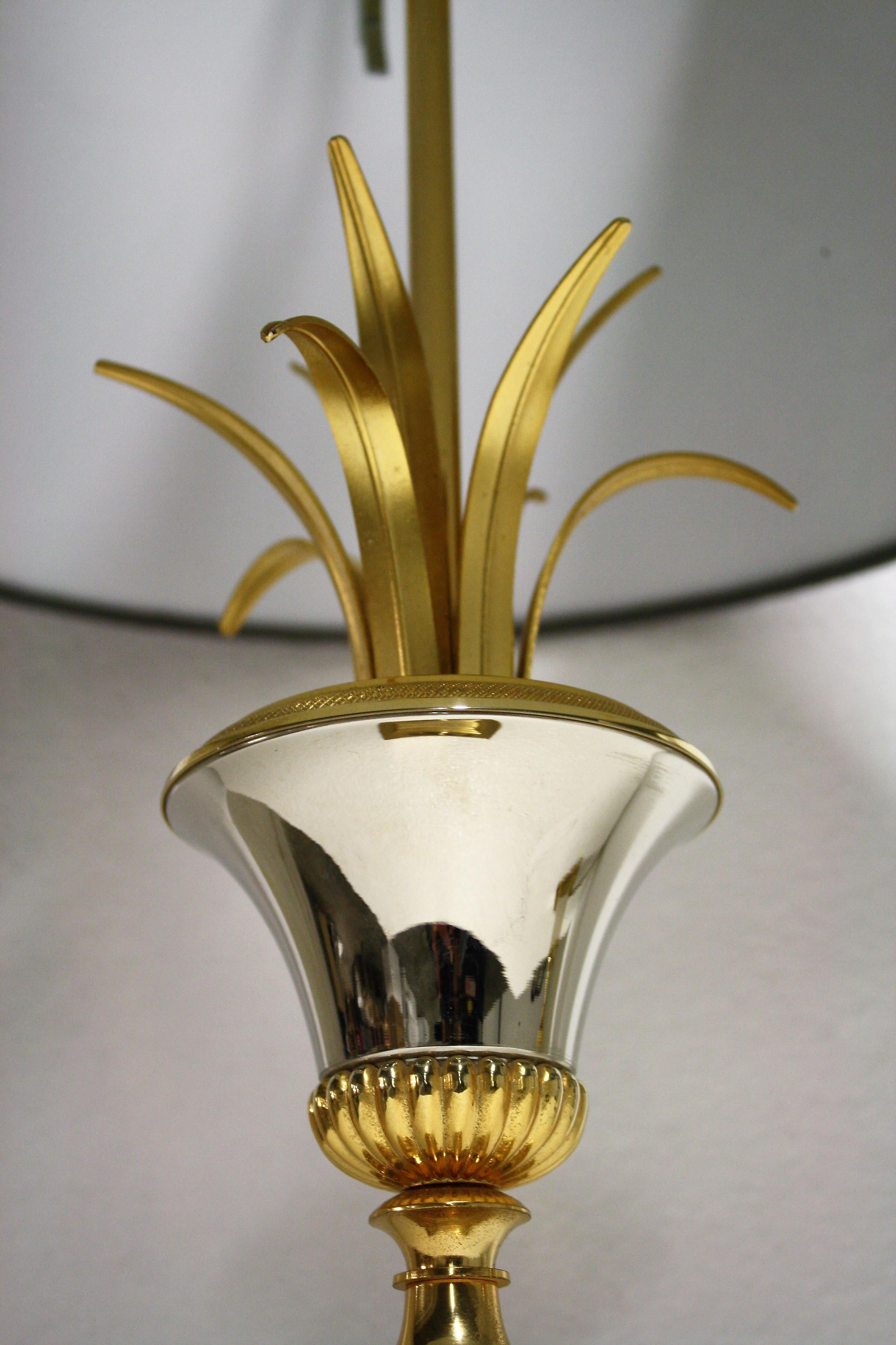 Vintage Pineapple Leaf Table Lamp Made of Brass, 1970s 3