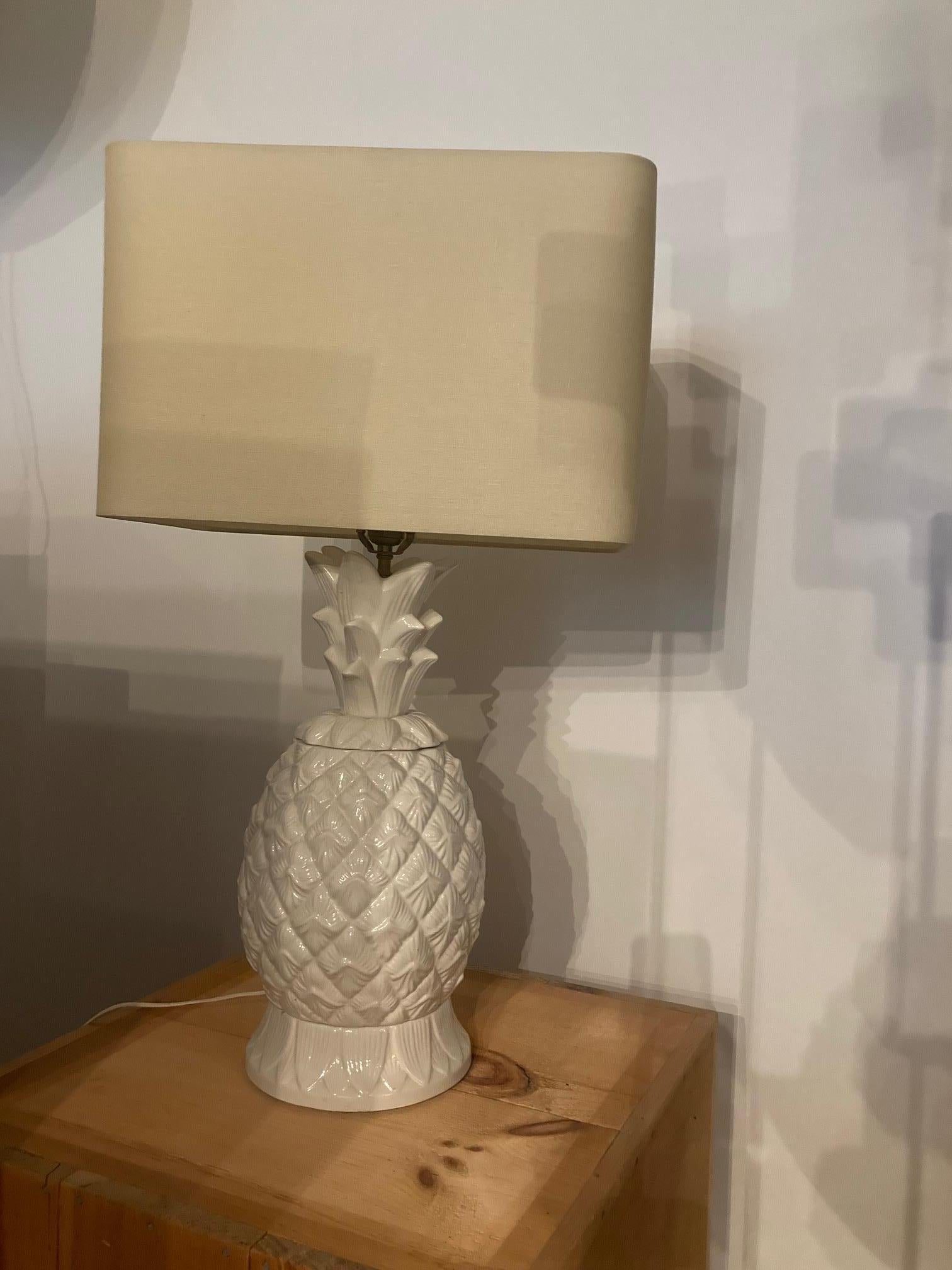 Mid-Century Modern Lampe de table vintage à l'ananas en vente