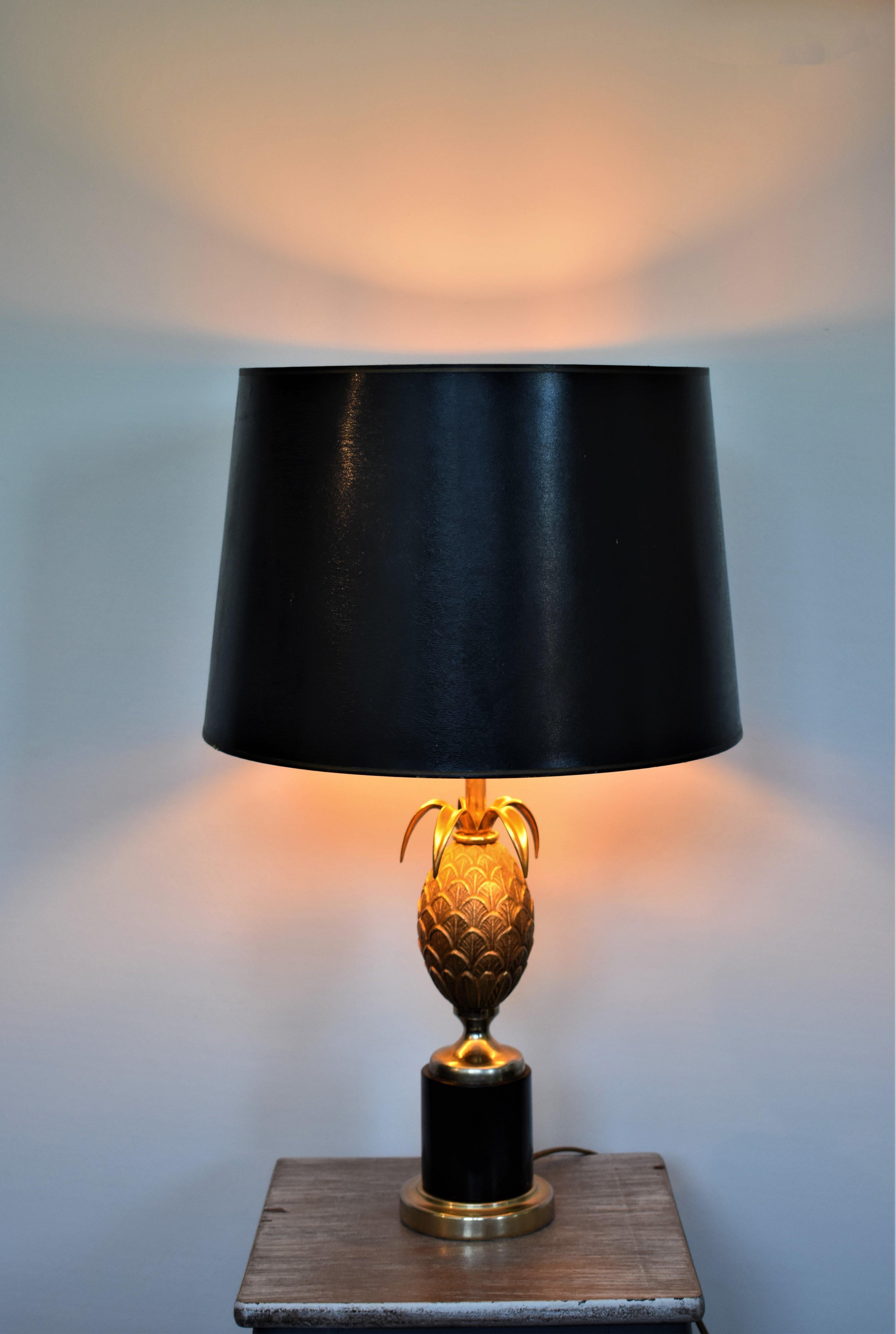 FINAL SALE Vintage Pineapple Table Lamp in the Style of Maison Charles 1