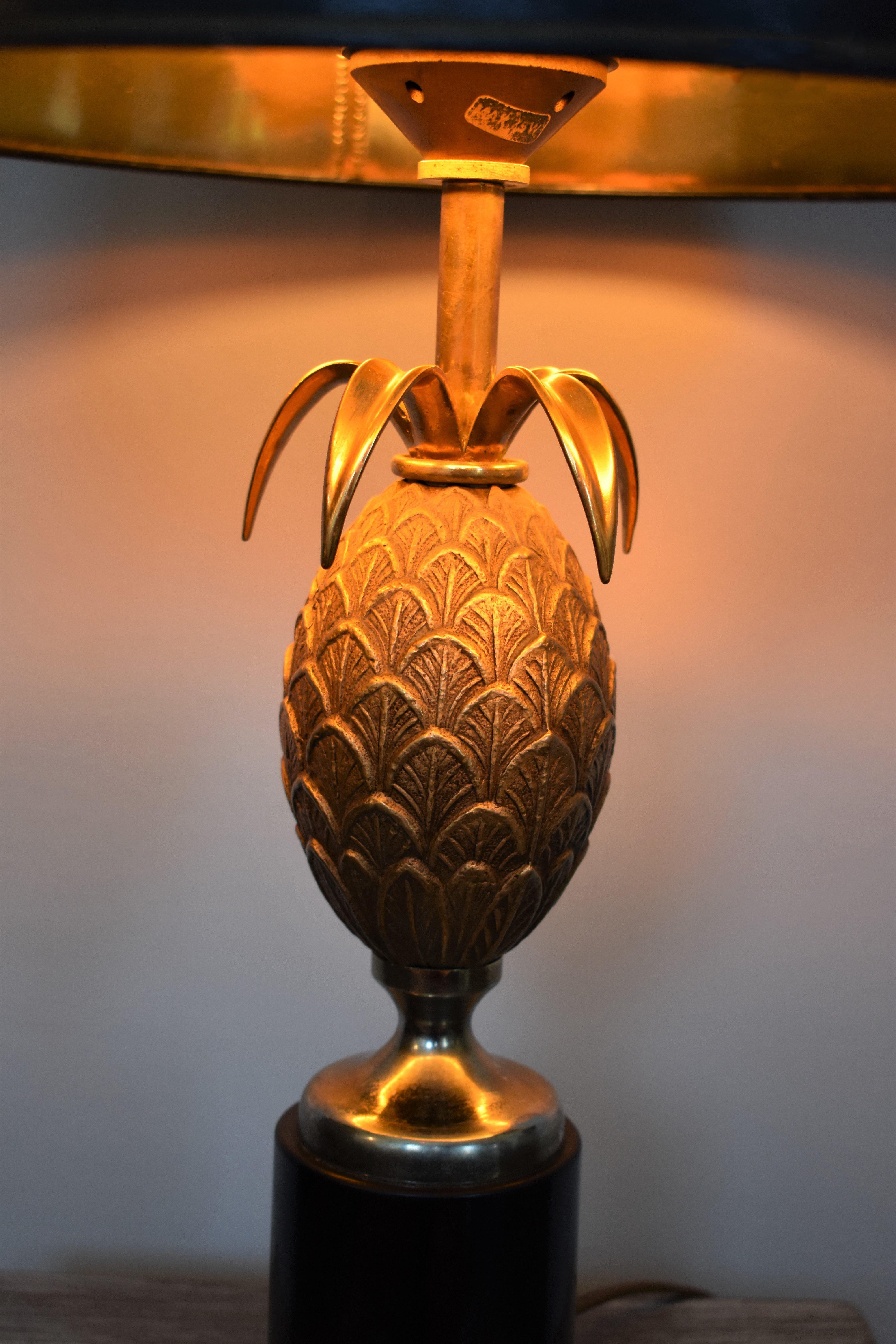 FINAL SALE Vintage Pineapple Table Lamp in the Style of Maison Charles 2