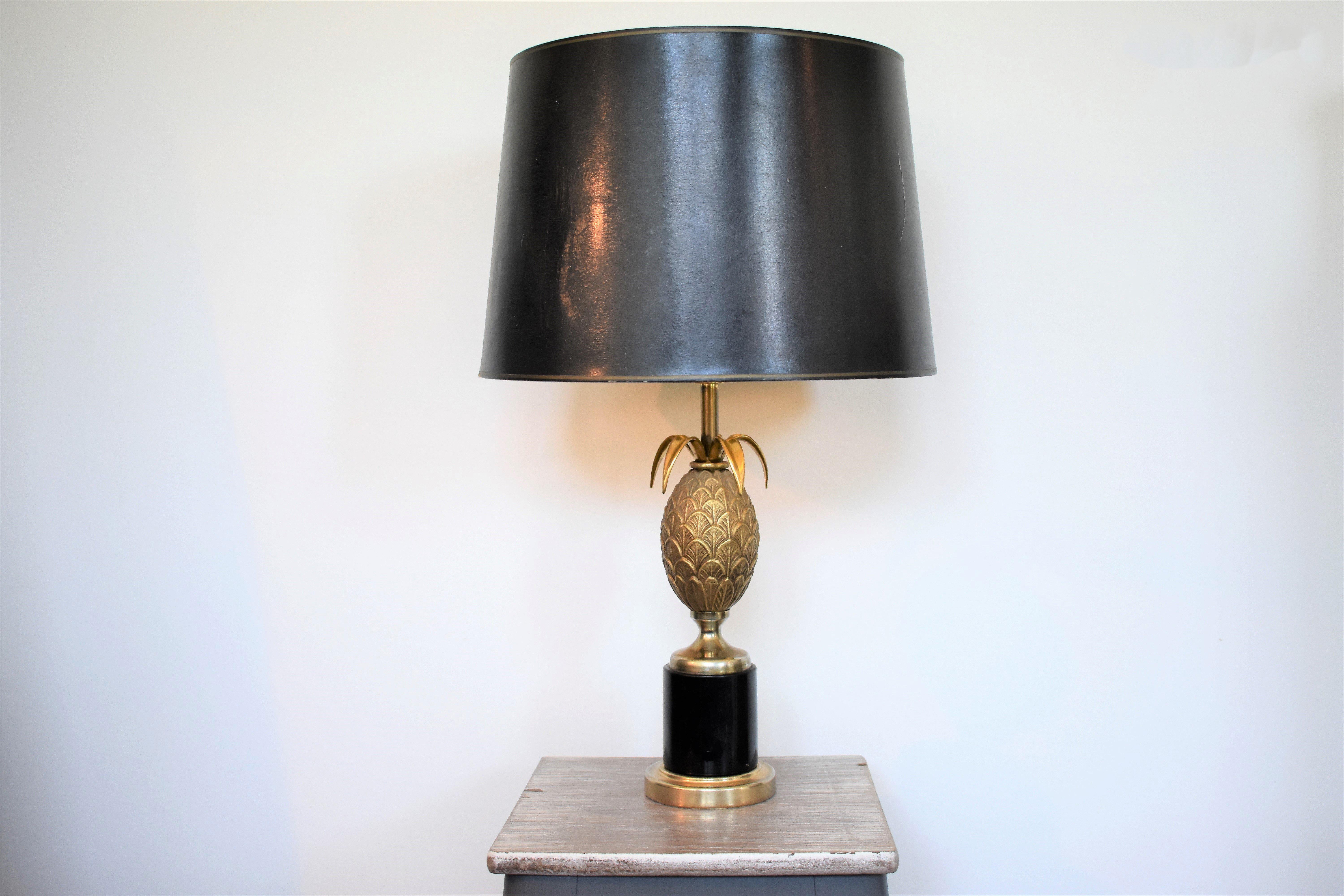 Hollywood Regency FINAL SALE Vintage Pineapple Table Lamp in the Style of Maison Charles