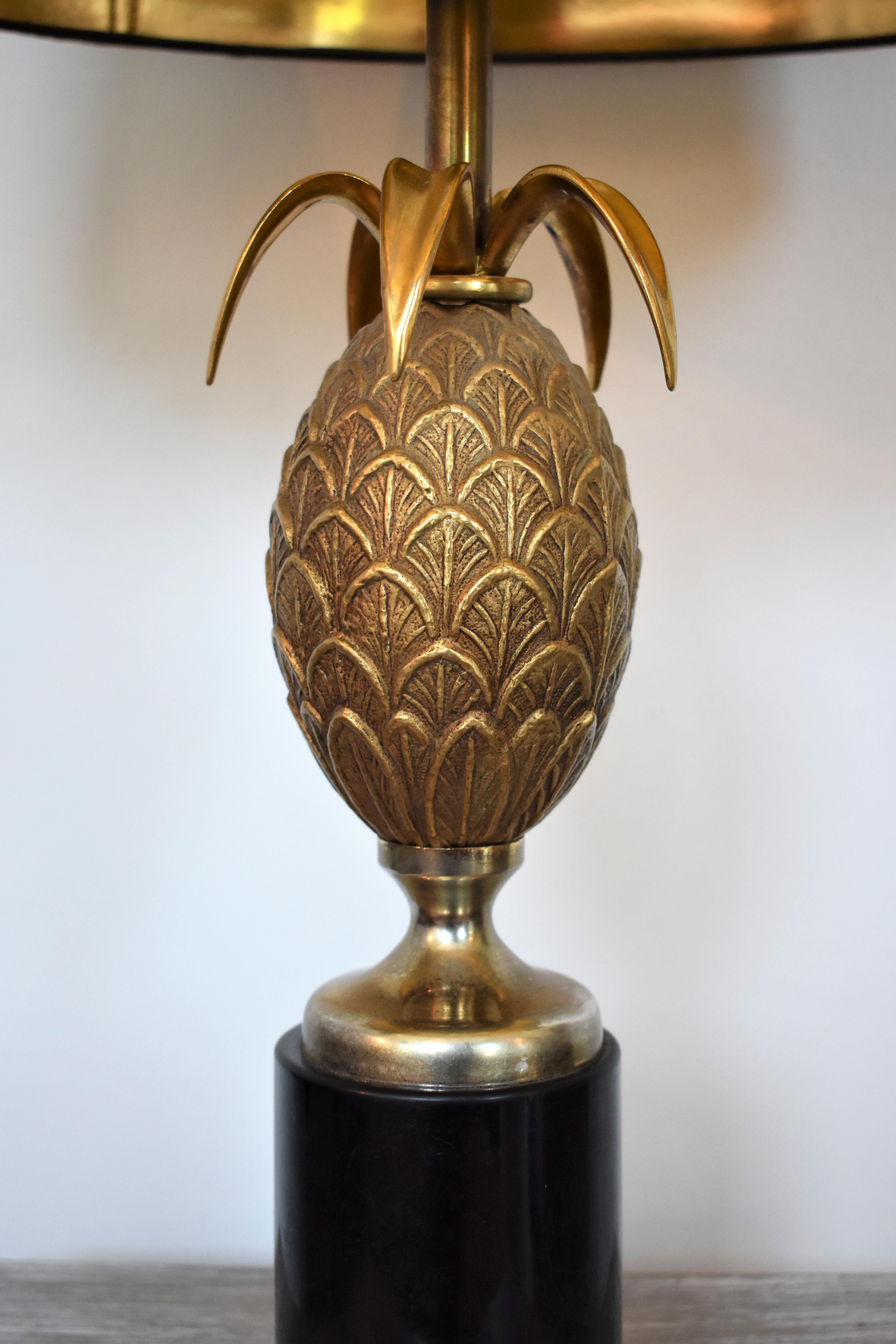 French FINAL SALE Vintage Pineapple Table Lamp in the Style of Maison Charles