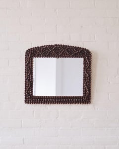 Vintage Pinecone Frame Mirror with Antique Glass