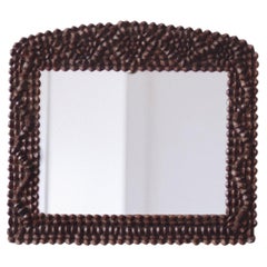 Vintage Pinecone Frame Mirror with Antique Glass